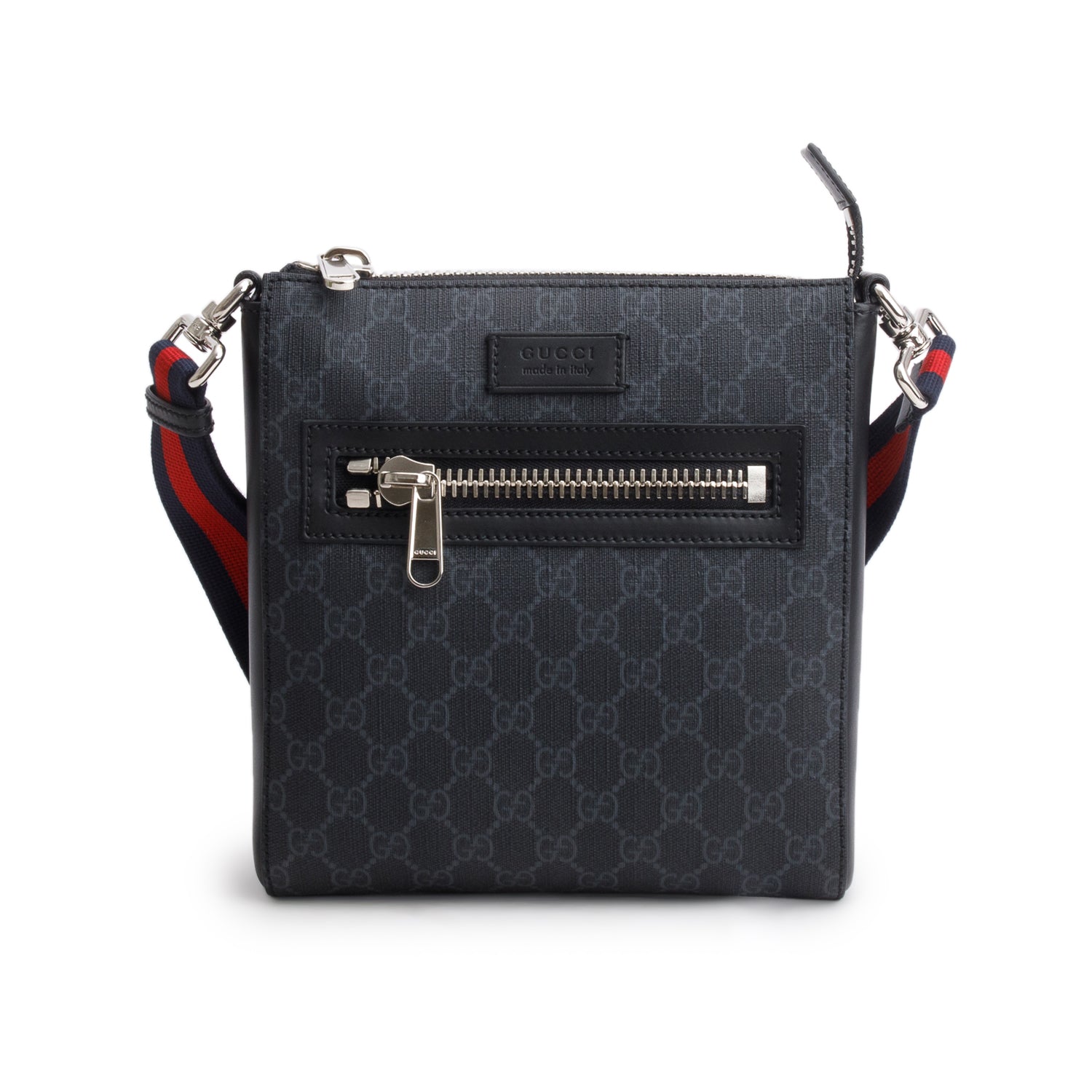 Gucci Black GG Supreme Small Messenger Bag w/ Box