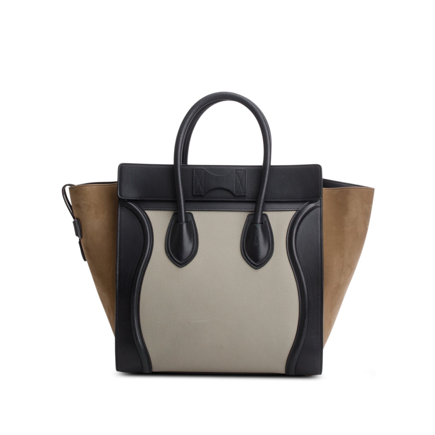 Celine Tri-Color Drummed Calfskin Suede Mini Luggage Tote