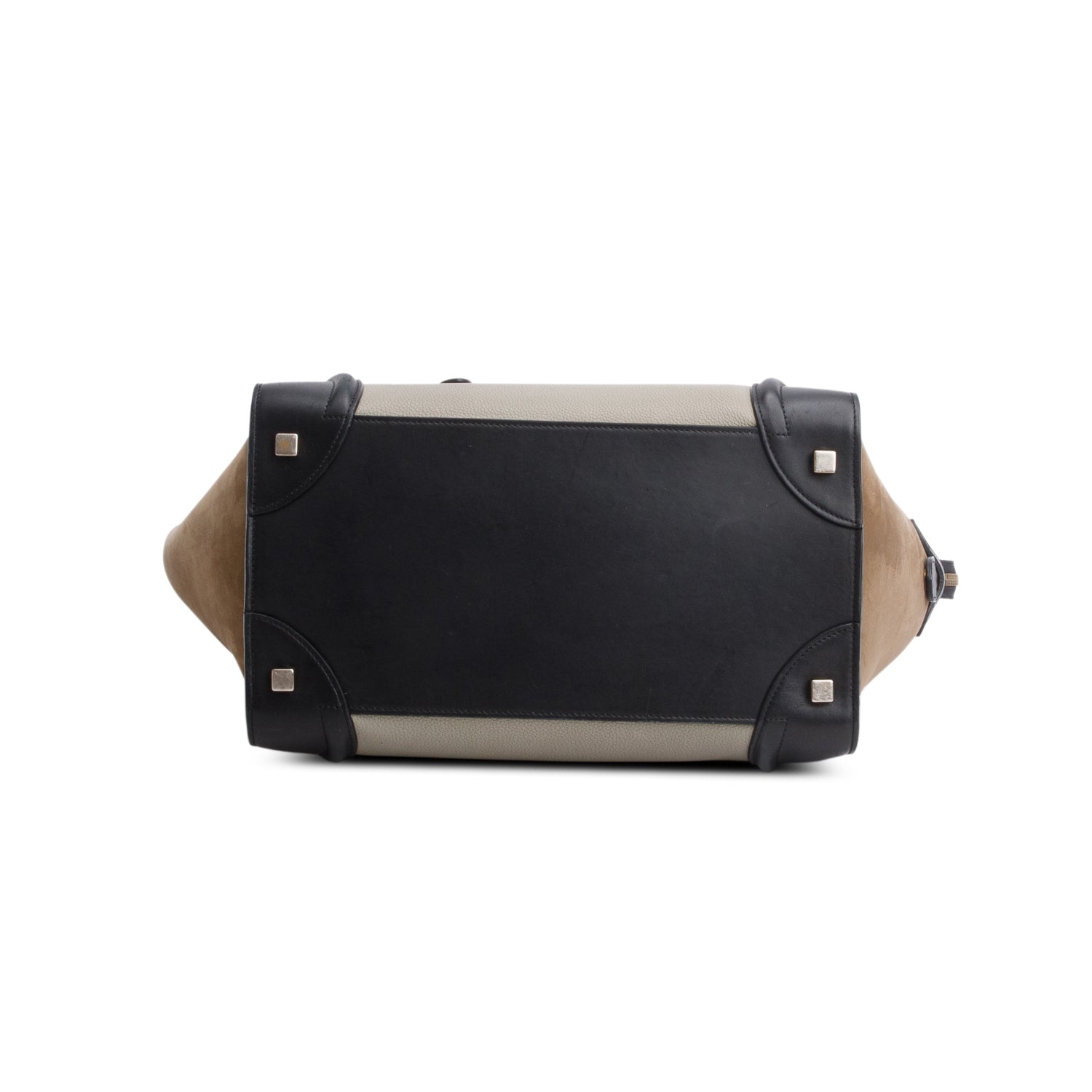 Celine Tri-Color Drummed Calfskin Suede Mini Luggage Tote