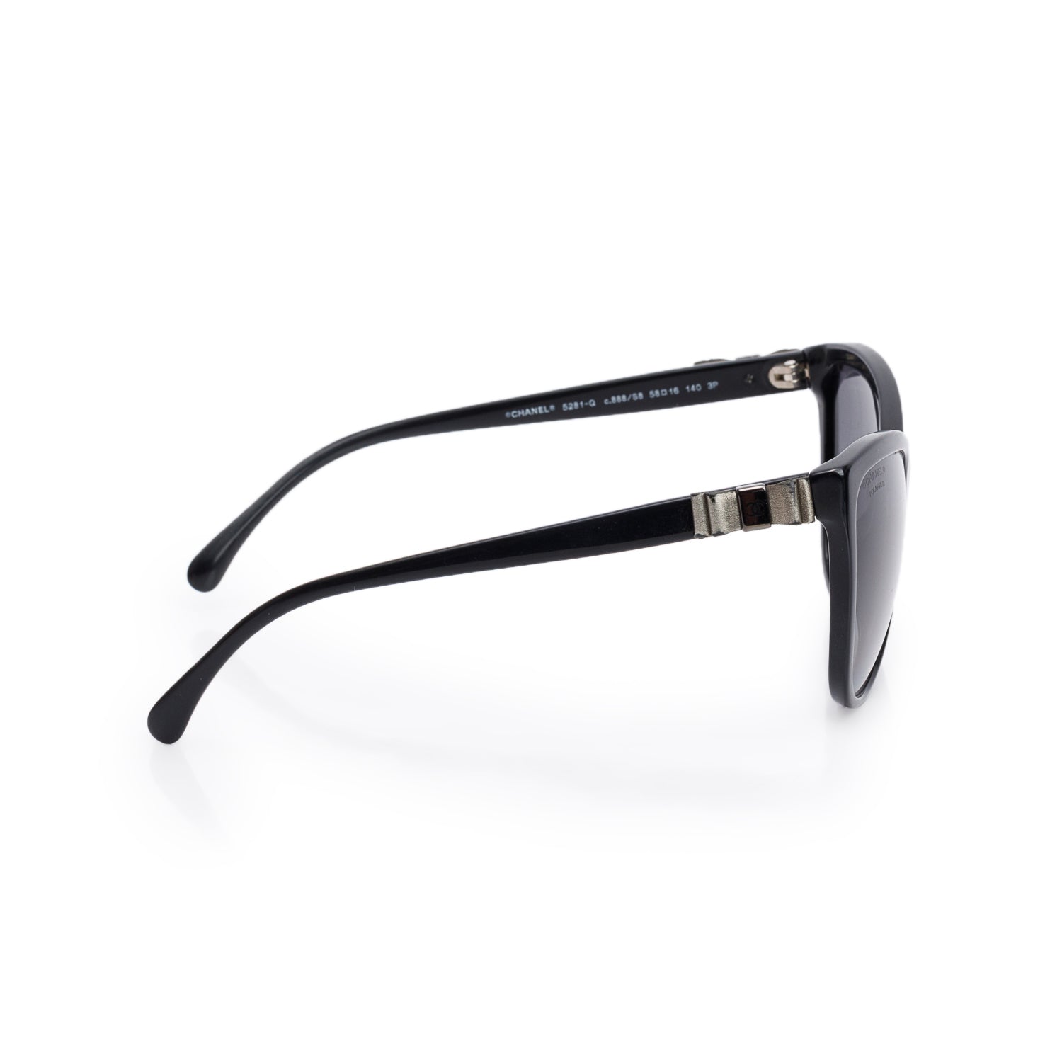 Chanel 5281-Q Black Acetate Cat Eye Sunglasses w/ Box