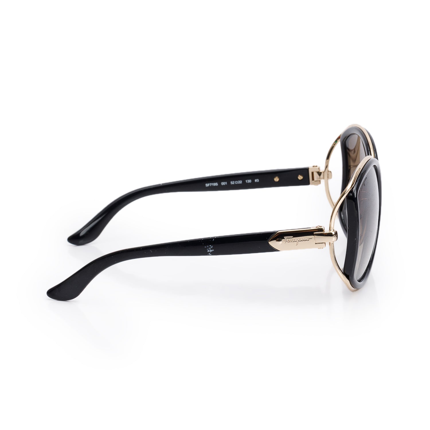 Ferragamo SF719S Black Multi Round Sunglasses w/ Case