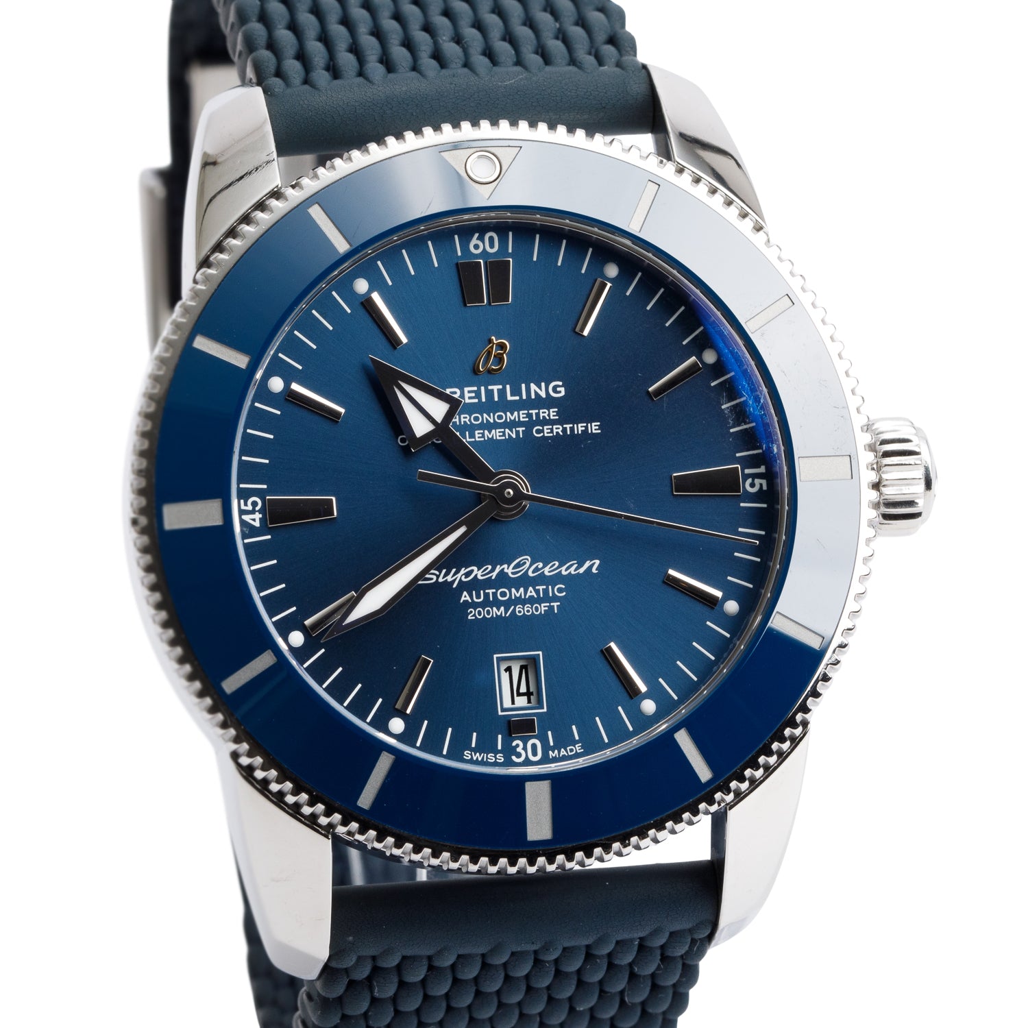 Breitling Stainless Steel Superocean Heritage B20 46 MM Automatic Watch Blue Dial AB2020 w/ Box & Papers