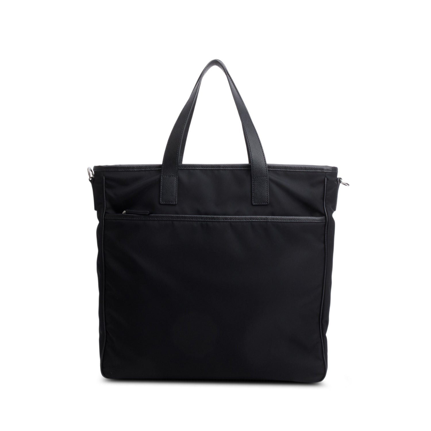 Prada Black Tessuto Nylon Saffiano Tote w/ Strap