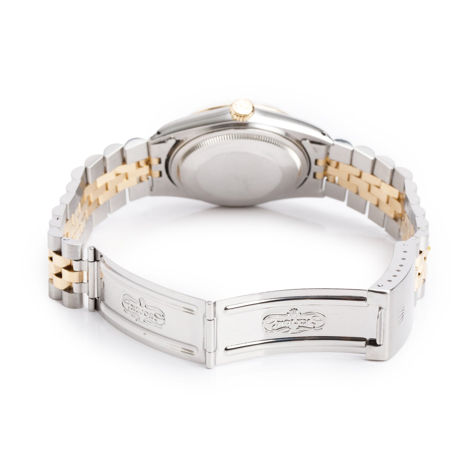 Rolex Stainless Steel & 18k Yellow Gold Datejust 36 MM Watch Champagne Diamond Dial 16013 w/ Papers