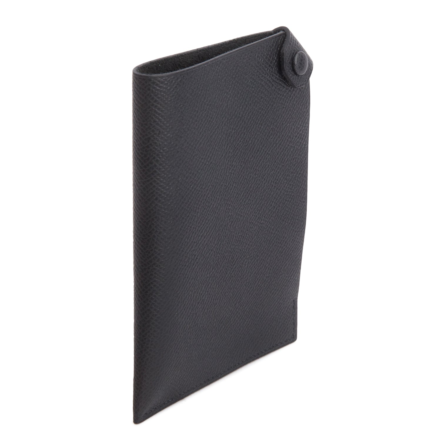 Hermes Noir Epsom Calfskin Tarmac PM Passport Holder w/ Box