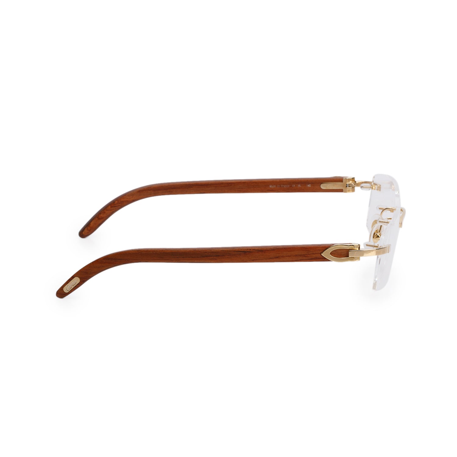 Cartier CT0052O Rimless Rectangle C-Decor Eyeglasses w/ Box & Case