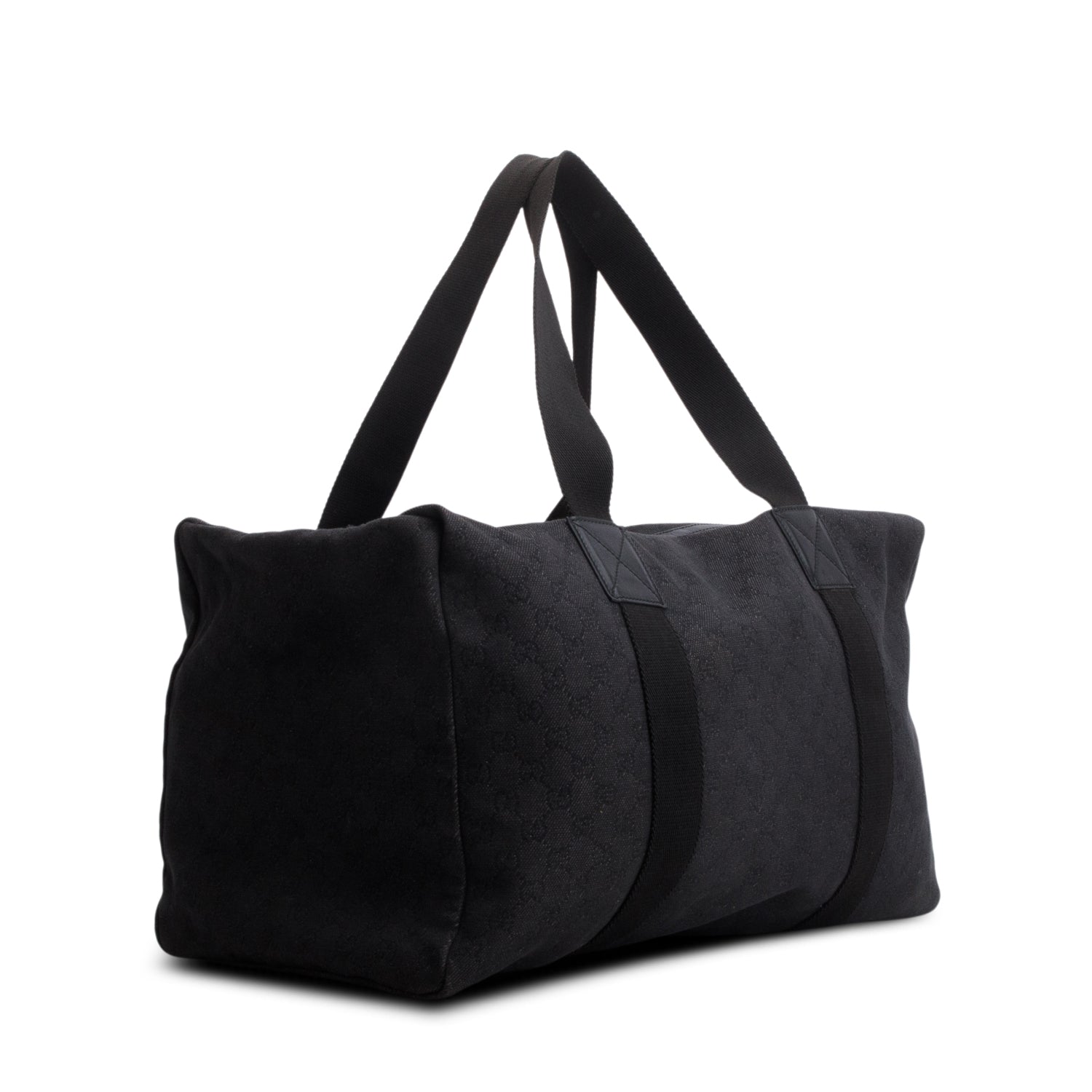 Gucci Black Denim Monogram Duffel Bag w/ Pouch