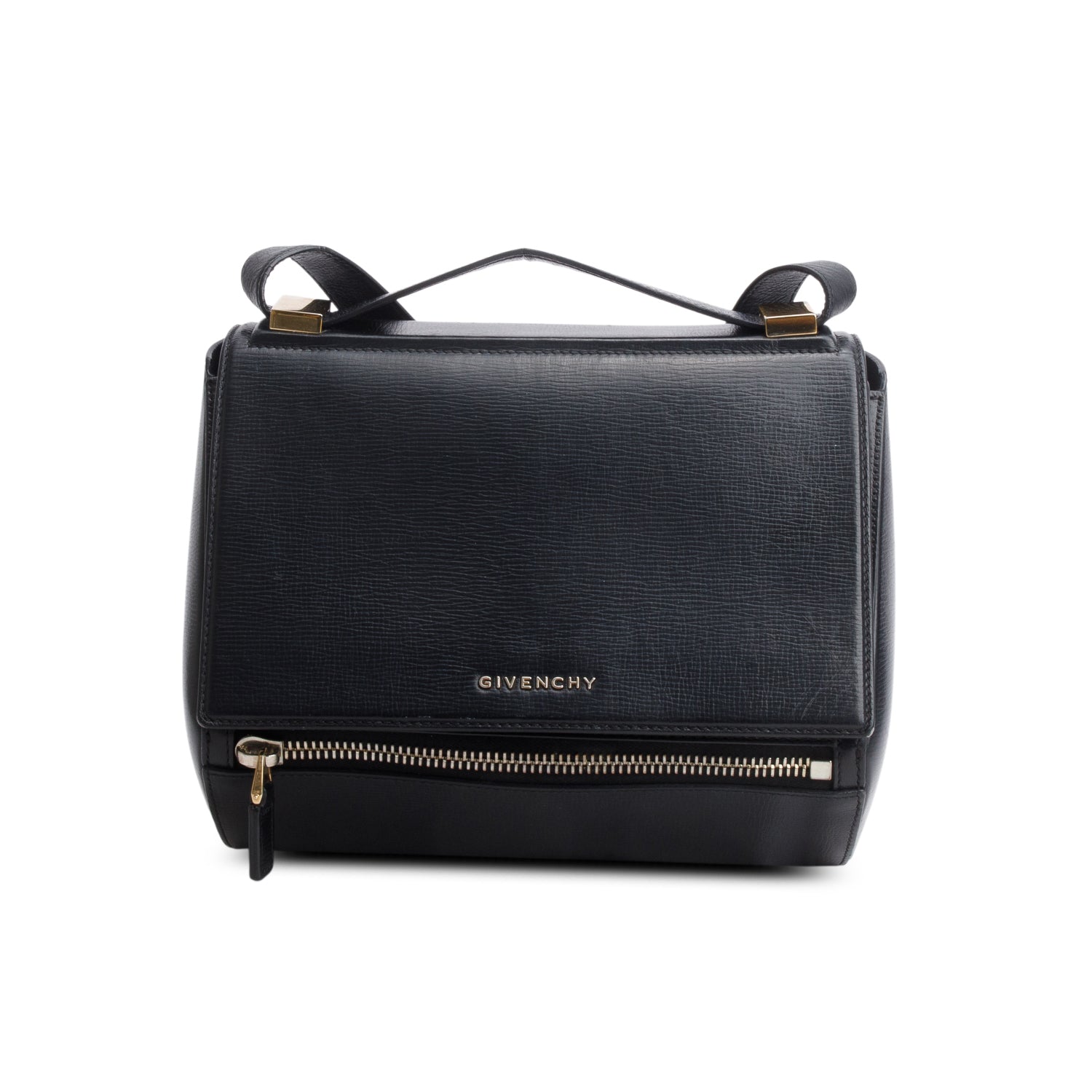 Givenchy Black Textured Calfskin Medium Pandora Box Crossbody Bag