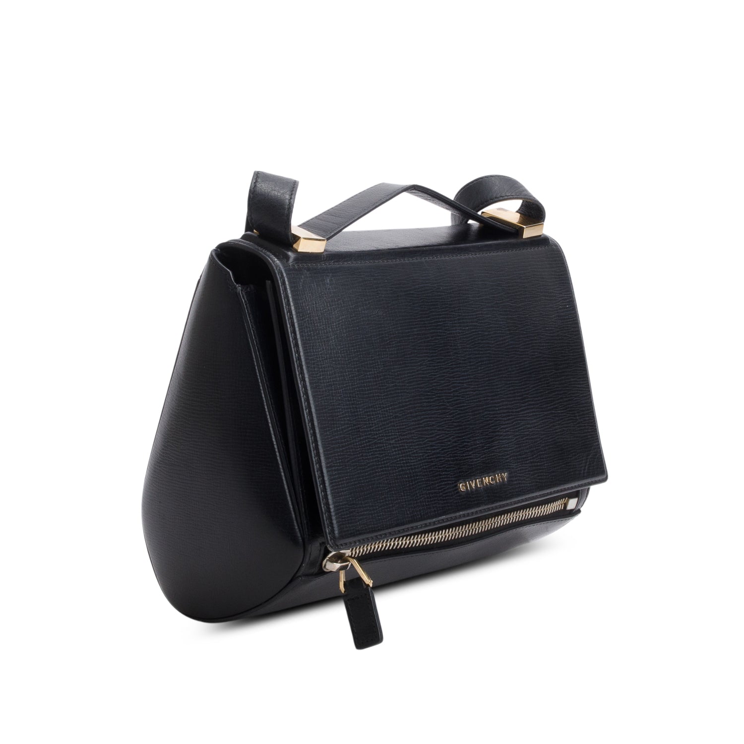 Givenchy Black Textured Calfskin Medium Pandora Box Crossbody Bag