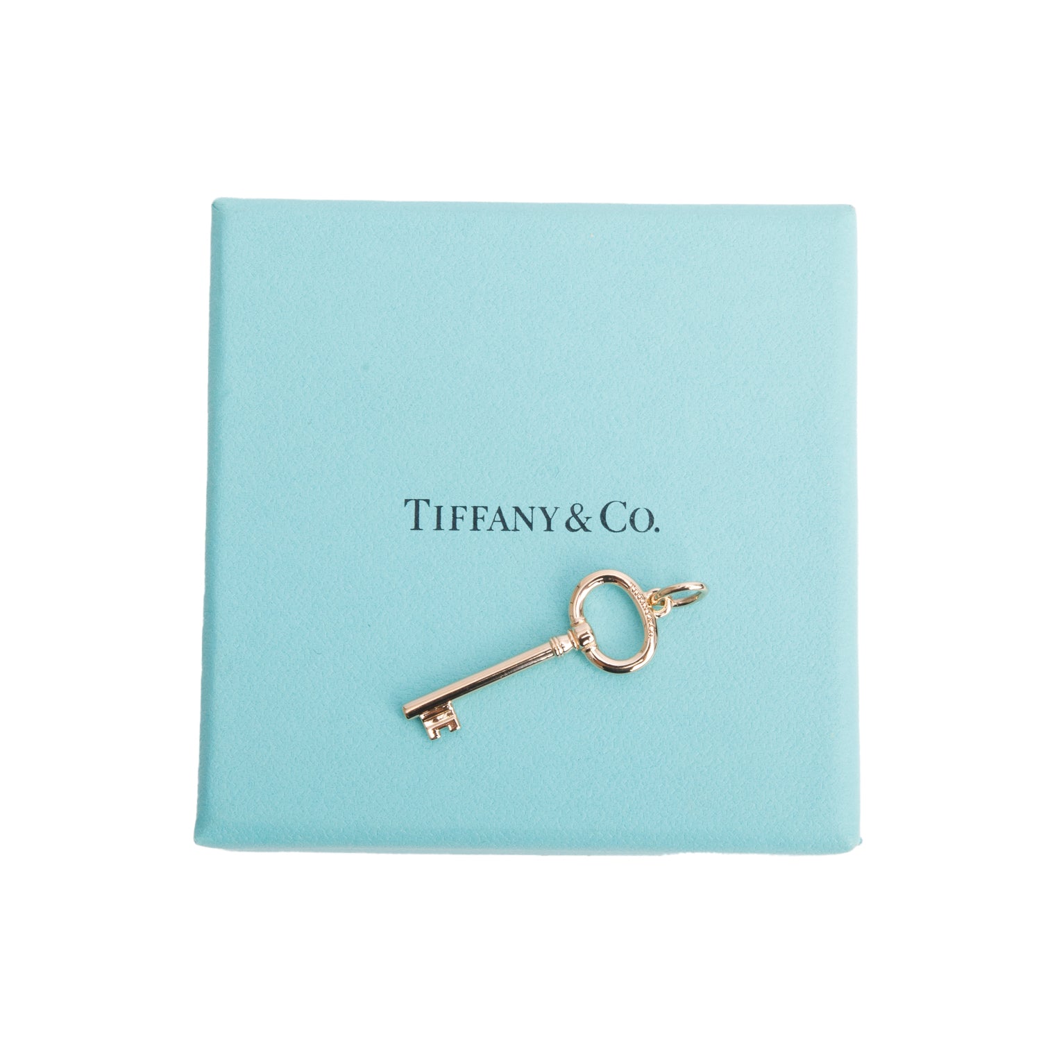 Tiffany & Co. 18k Rose Gold Oval Key Pendant w/ Box
