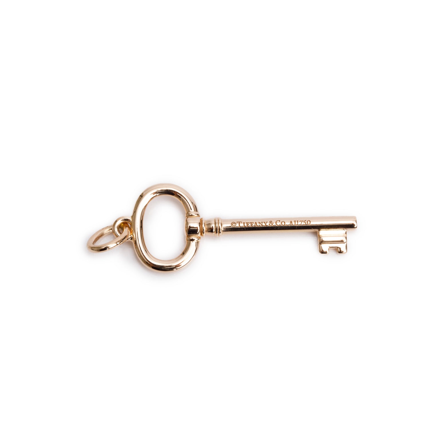 Tiffany & Co. 18k Rose Gold Oval Key Pendant w/ Box