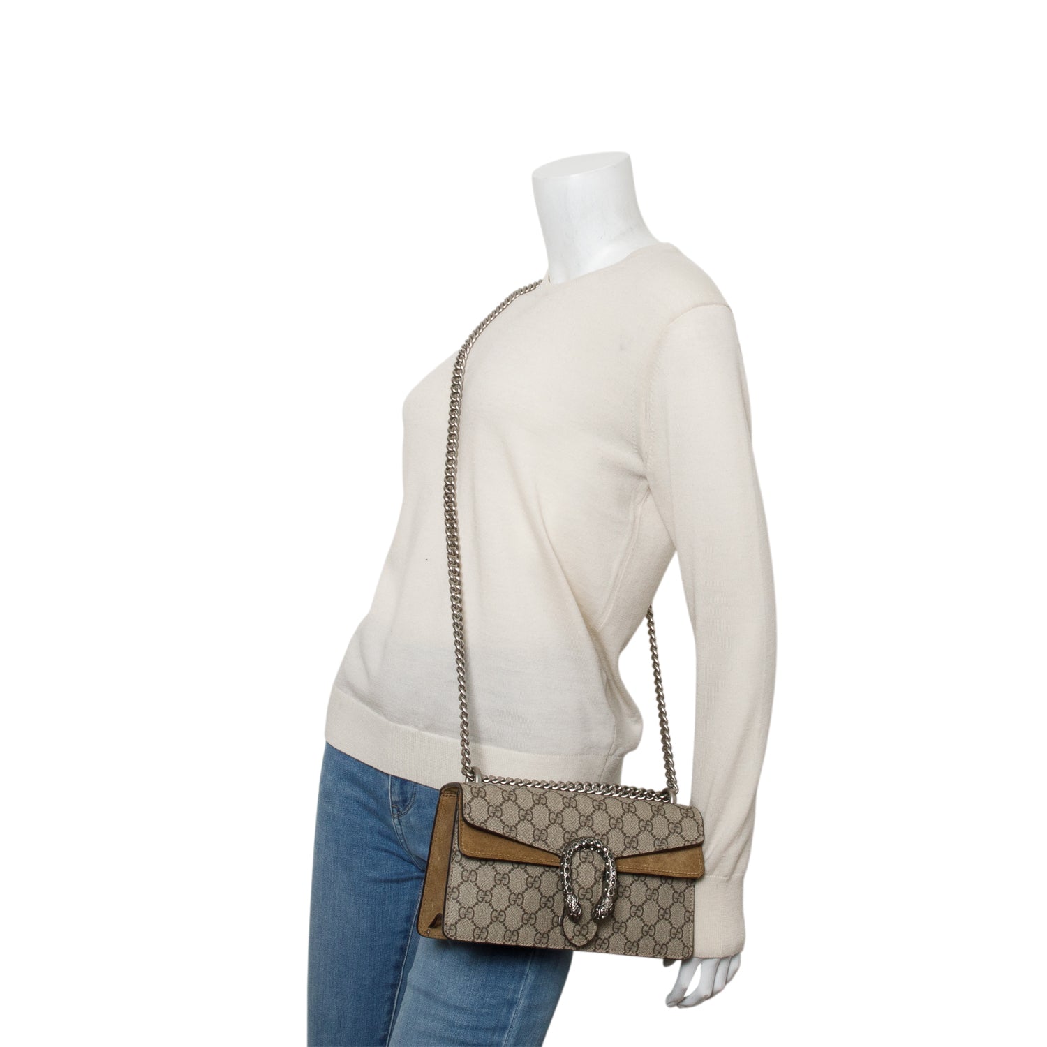 Gucci 2023 GG Supreme Monogram Medium Dionysus Shoulder Bag w/ Box & Receipt