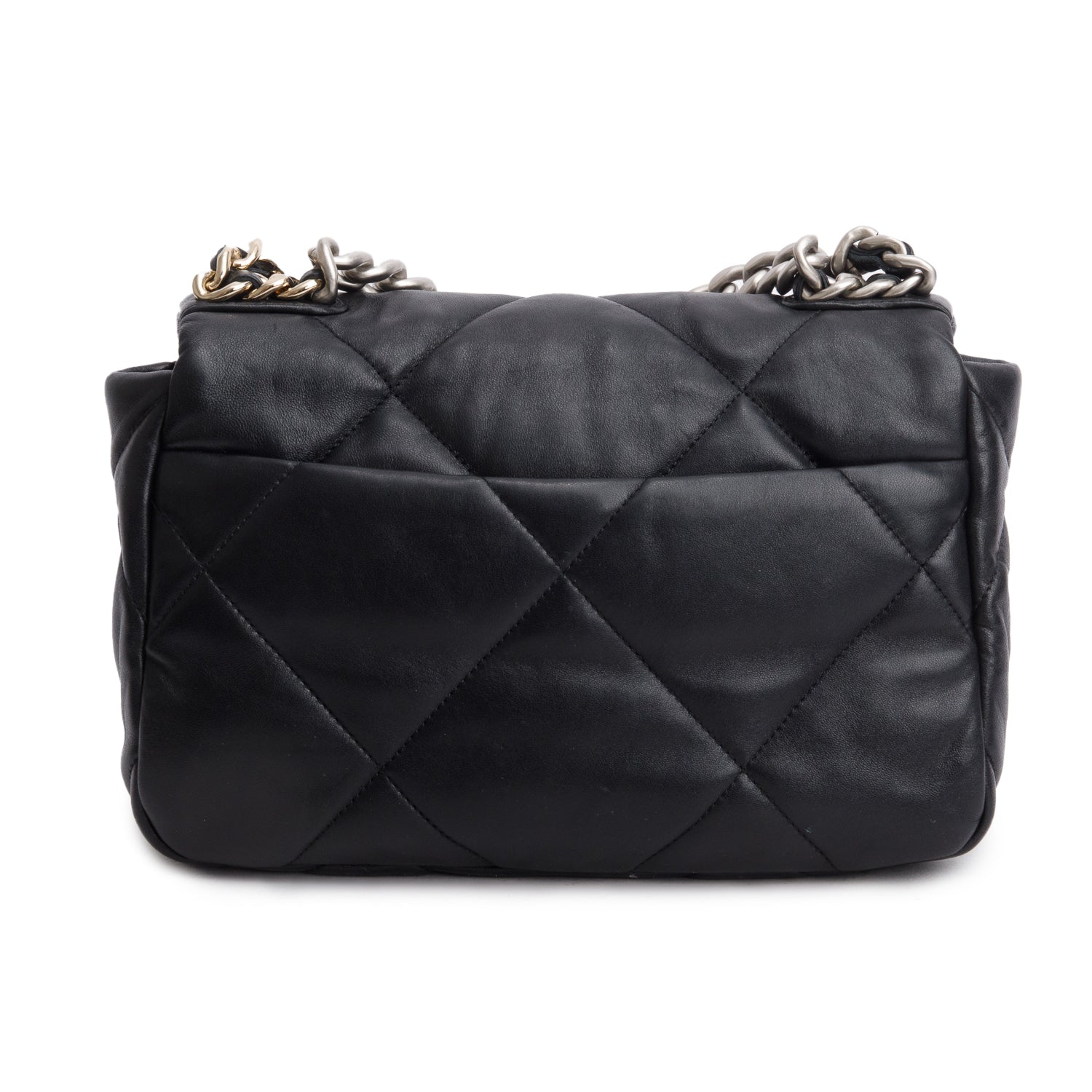 Chanel 2023 Black Lambskin Leather Medium 19 Flap Bag w/ Box & Receipt