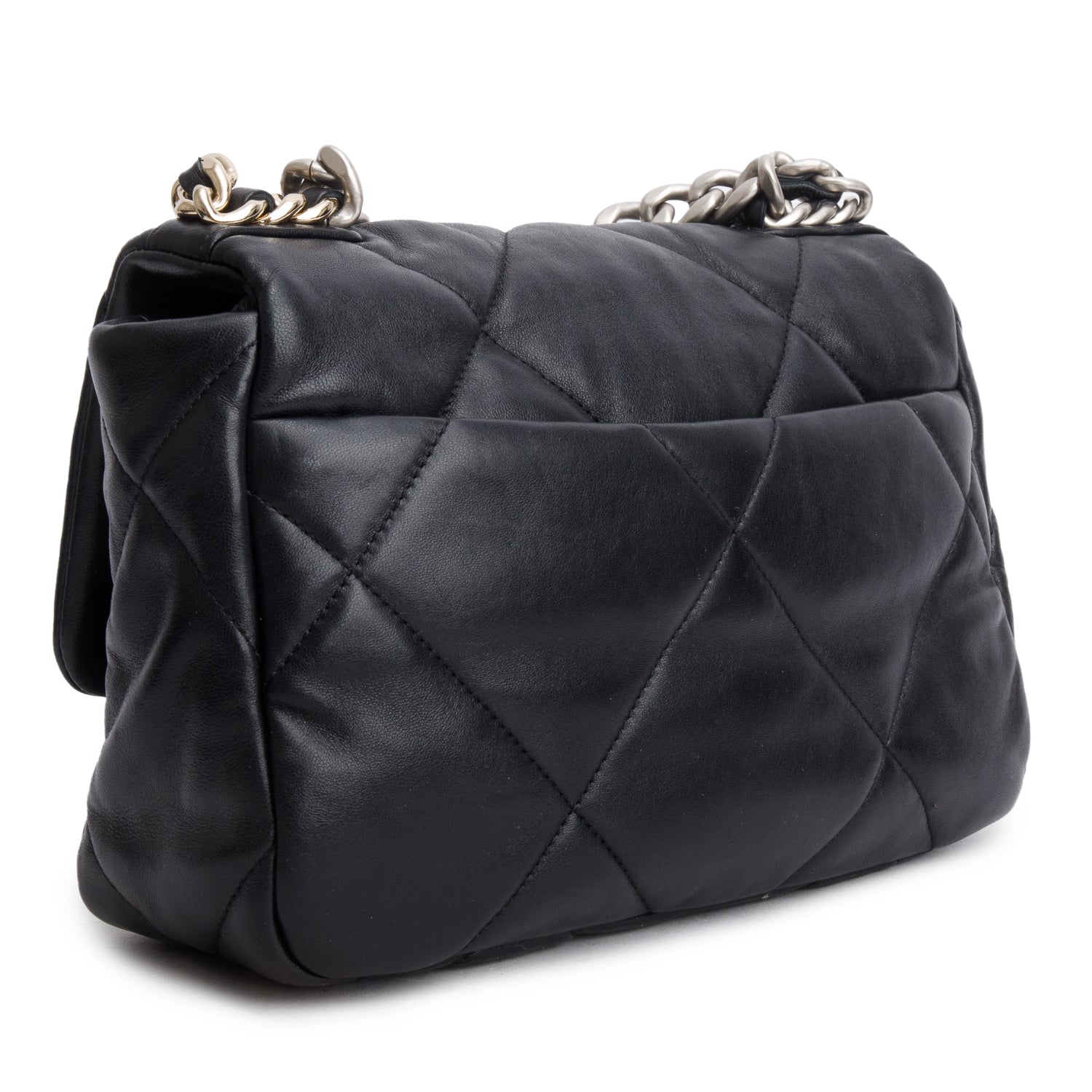 Chanel 2023 Black Lambskin Leather Medium 19 Flap Bag w/ Box & Receipt