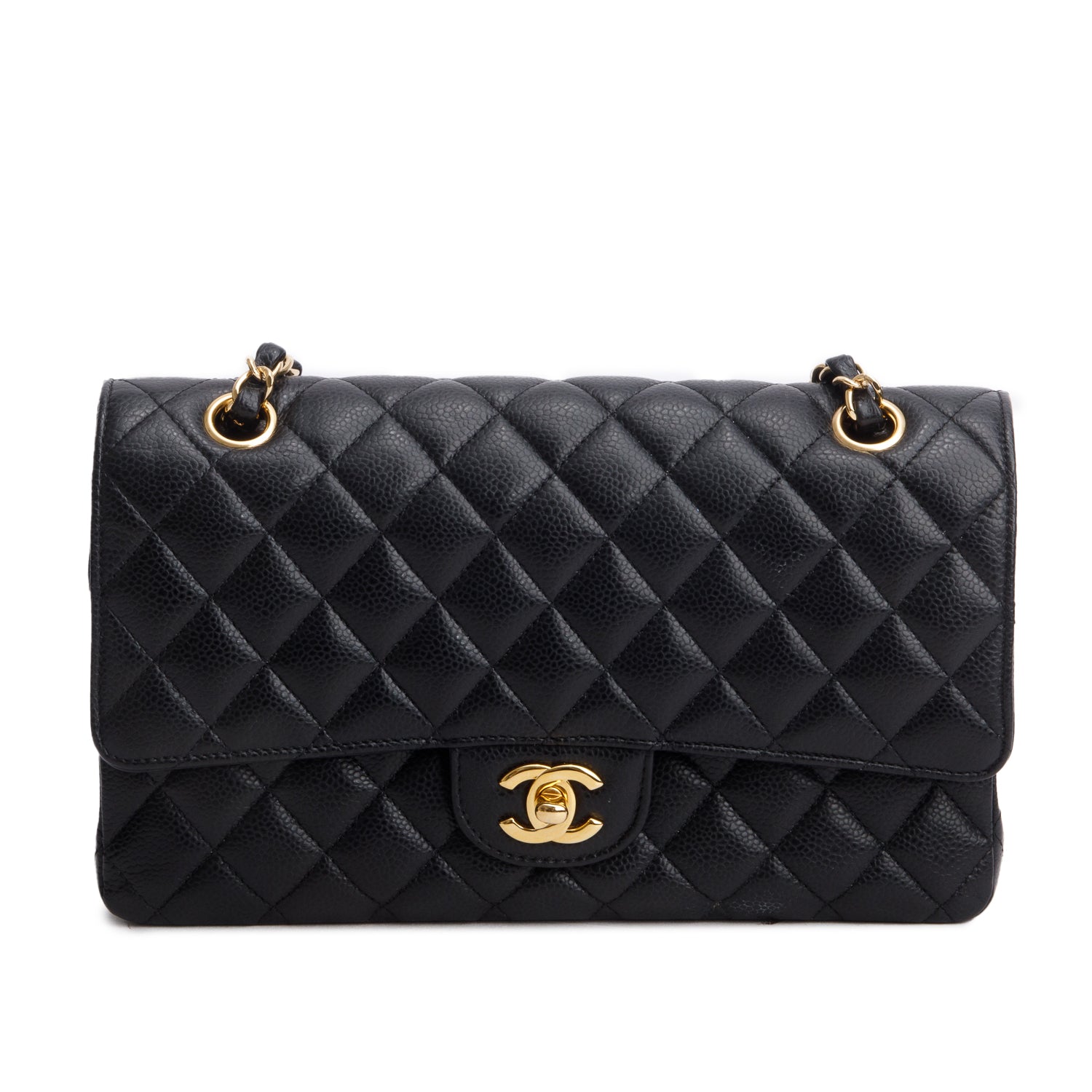 Chanel Black Caviar Classic Medium Double Flap Bag