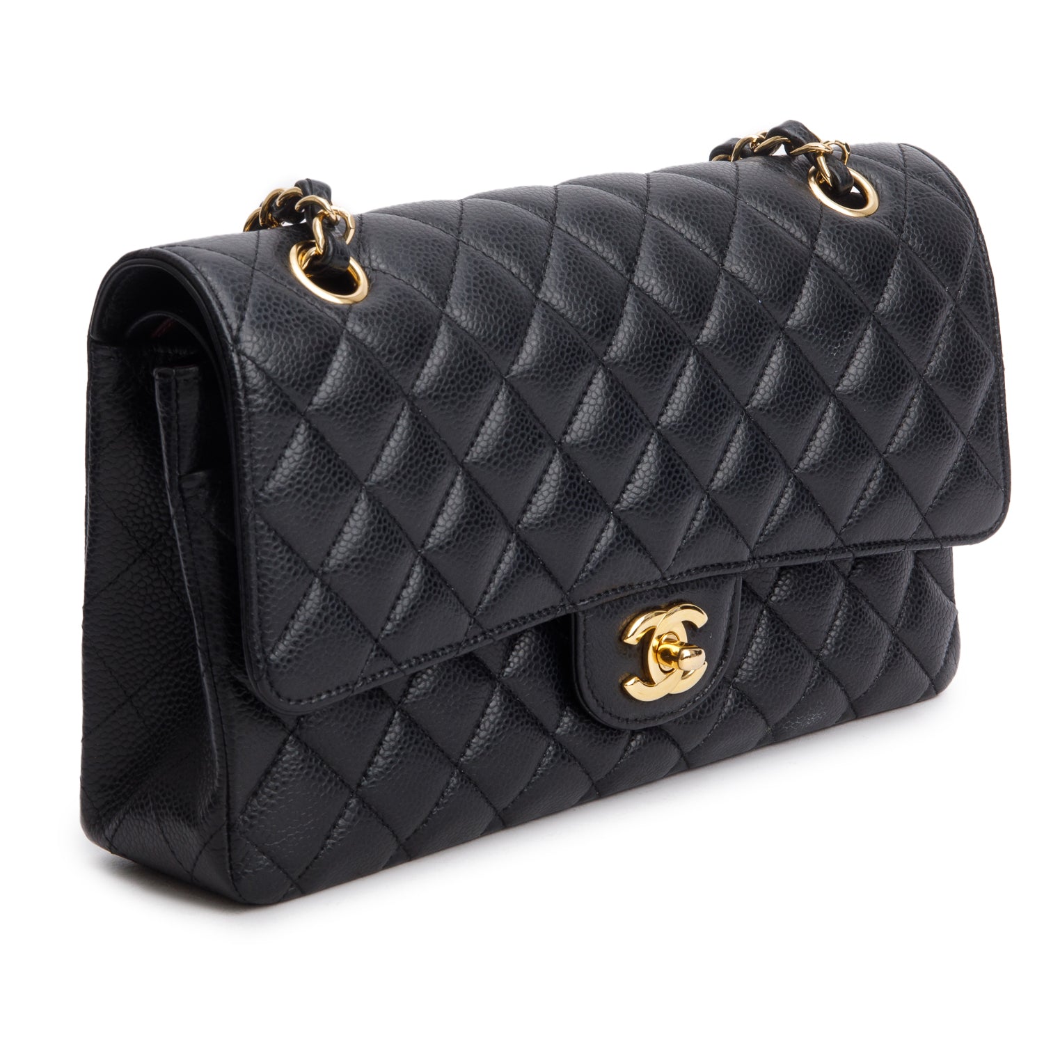 Chanel Black Caviar Classic Medium Double Flap Bag