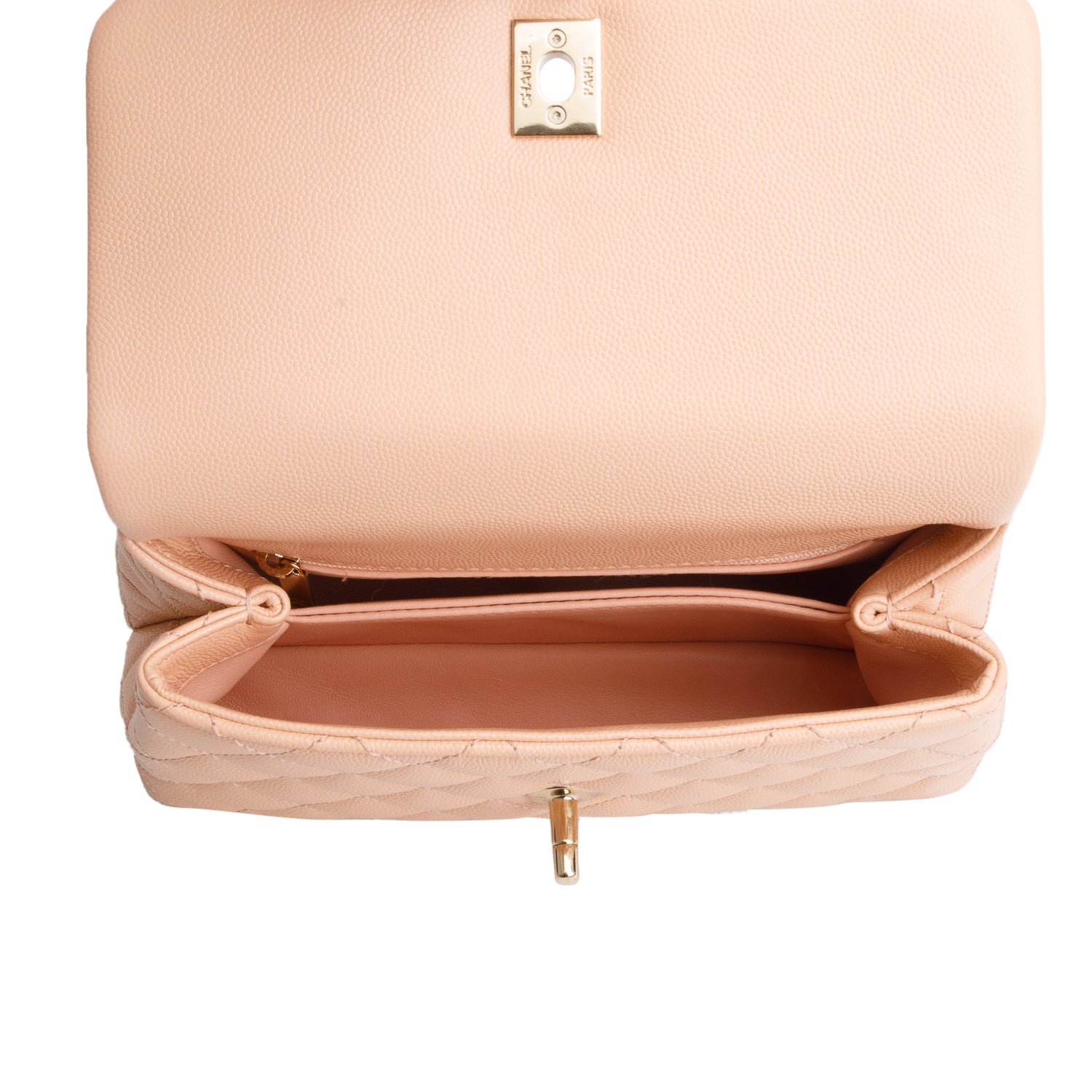 Chanel 2021 Pink Caviar Quilted Mini Coco Handle Flap w/ Authenticity Card