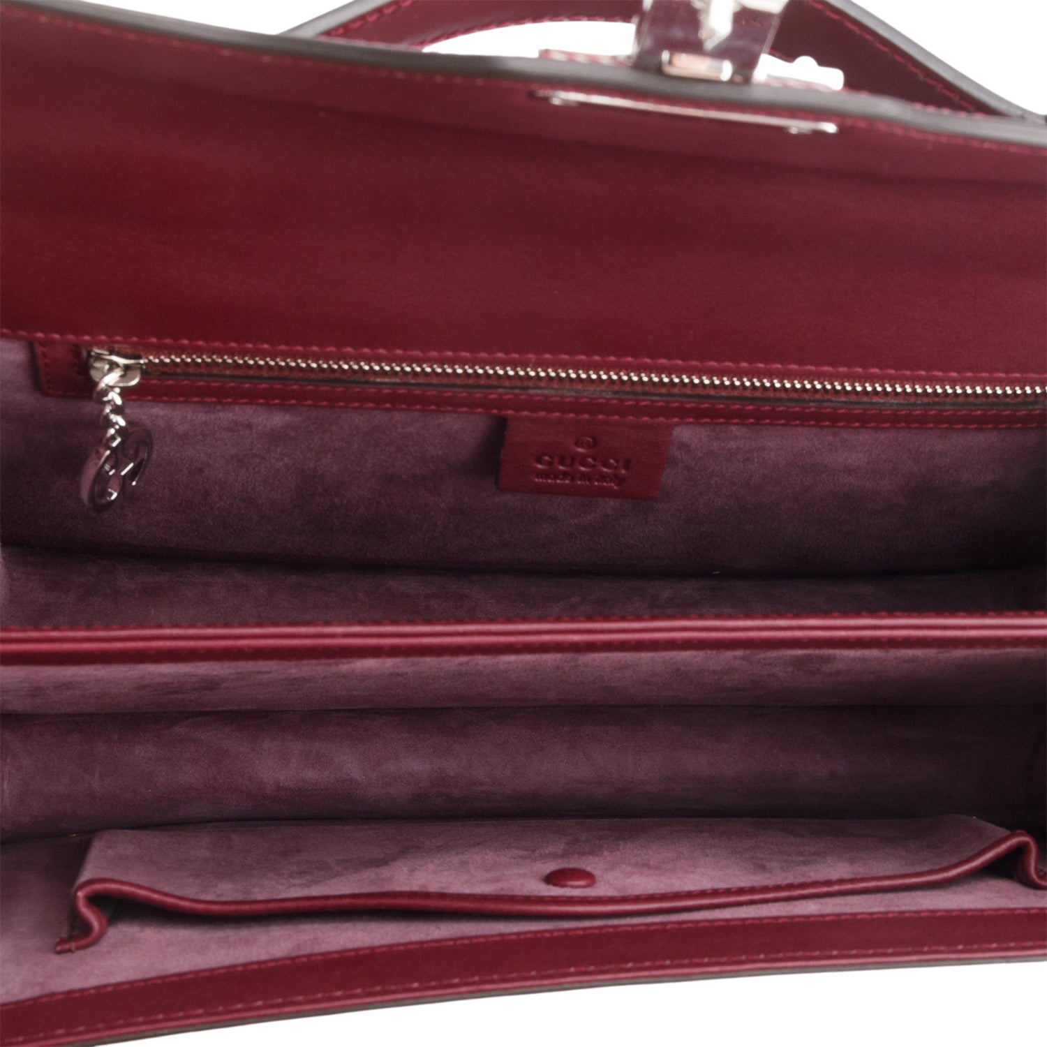 Gucci Purple Regent Calfskin Lady Lock Briefcase Clutch