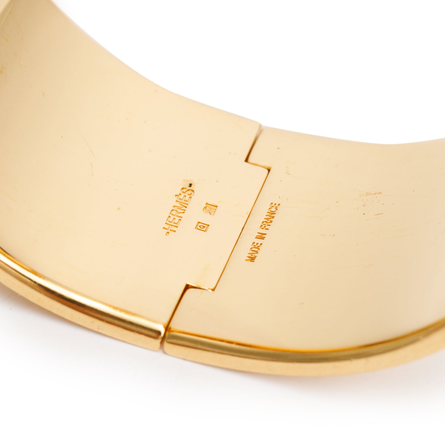 Hermes Gold Plated Burgundy Enamel Extra Wide Clic Clac H Bracelet