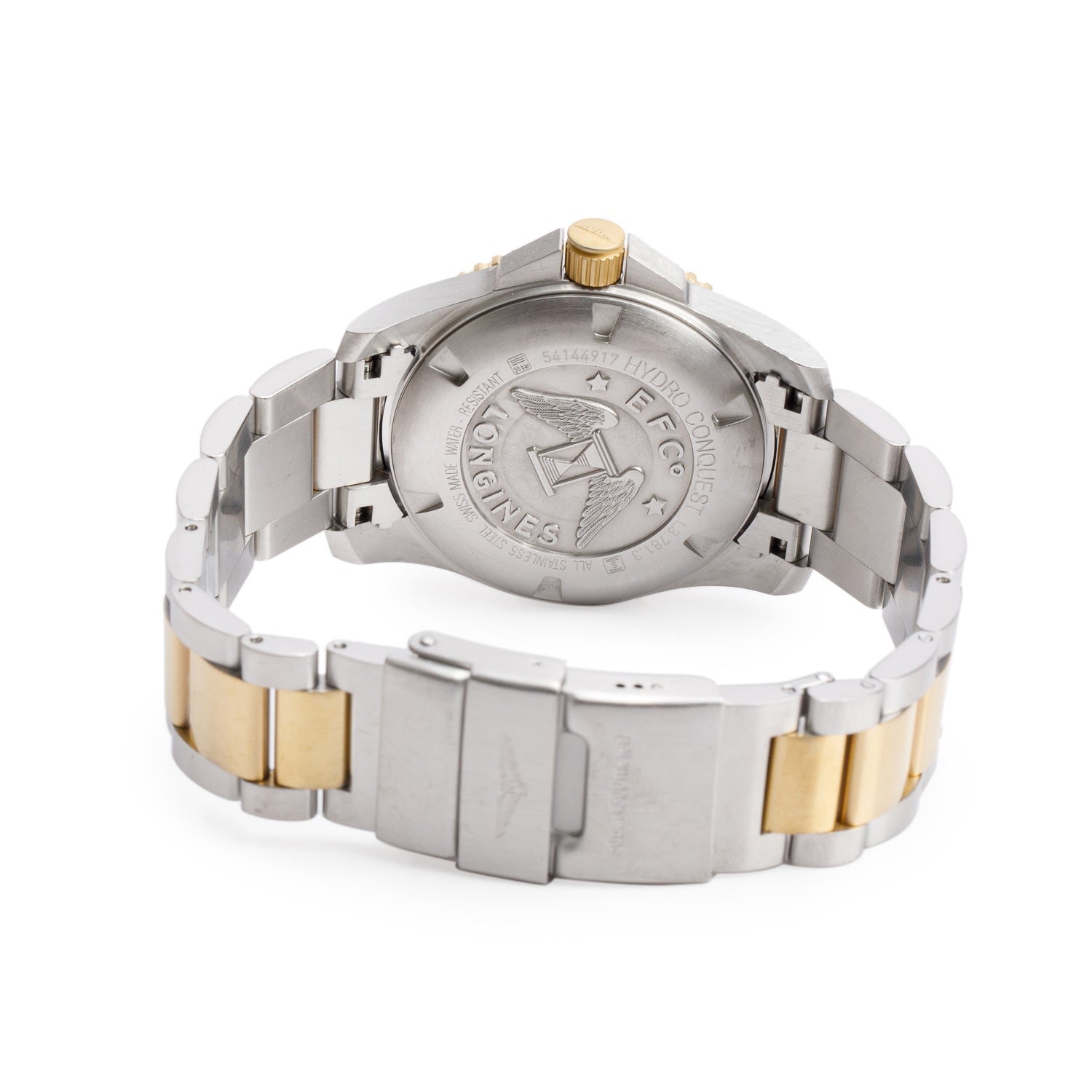 Longines 2023 Gold-Plated & Stainless Steel HydroConquest 43 MM Automatic Watch Blue Dial w/ Box & Papers