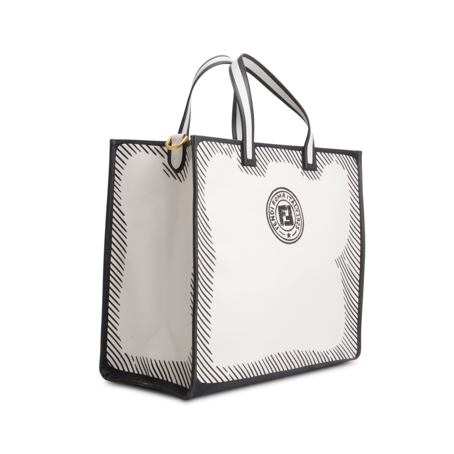 Fendi x Joshua Vides 2020 White Fendi Logo Print Tote