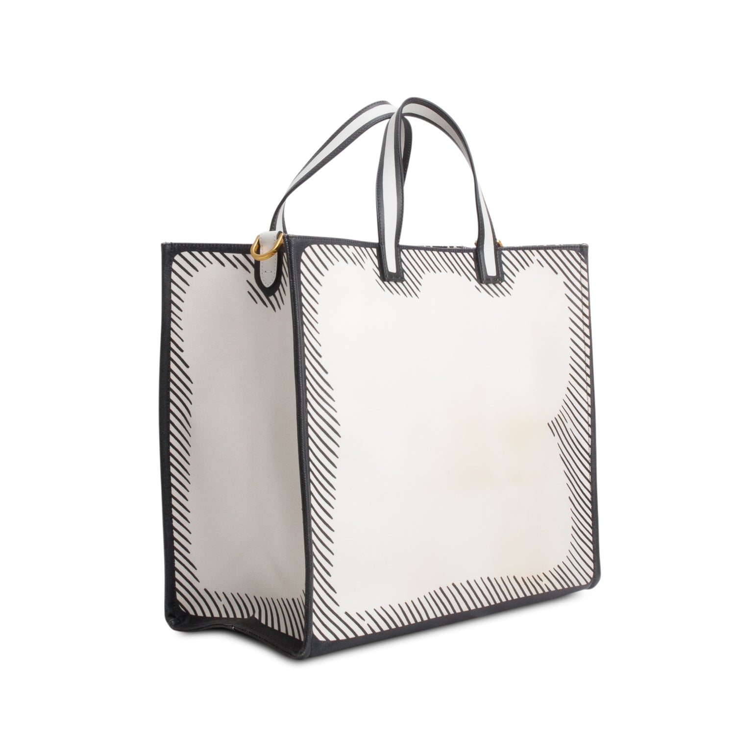 Fendi x Joshua Vides 2020 White Fendi Logo Print Tote