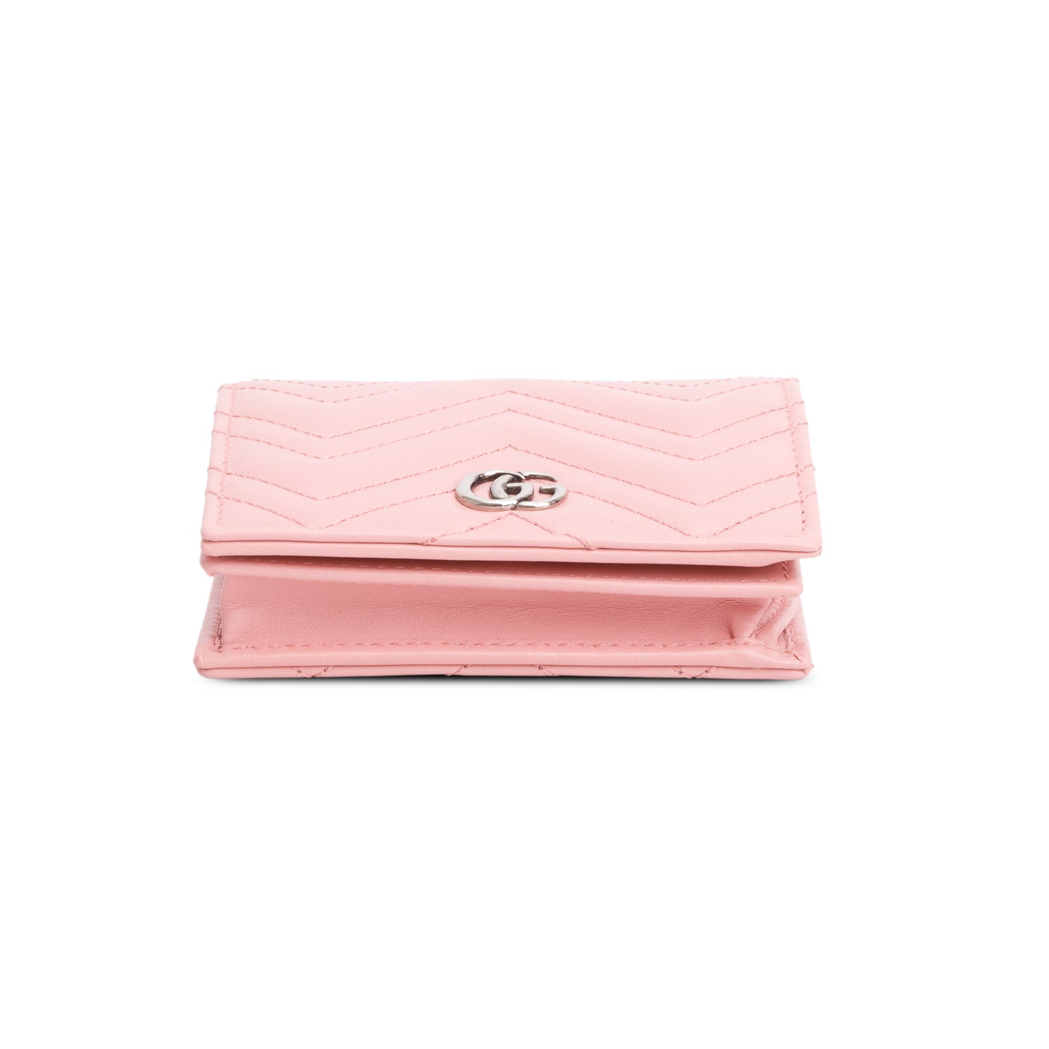 Gucci Pink GG Marmont Matelasse Leather Mini Wallet On Chain w/ Box