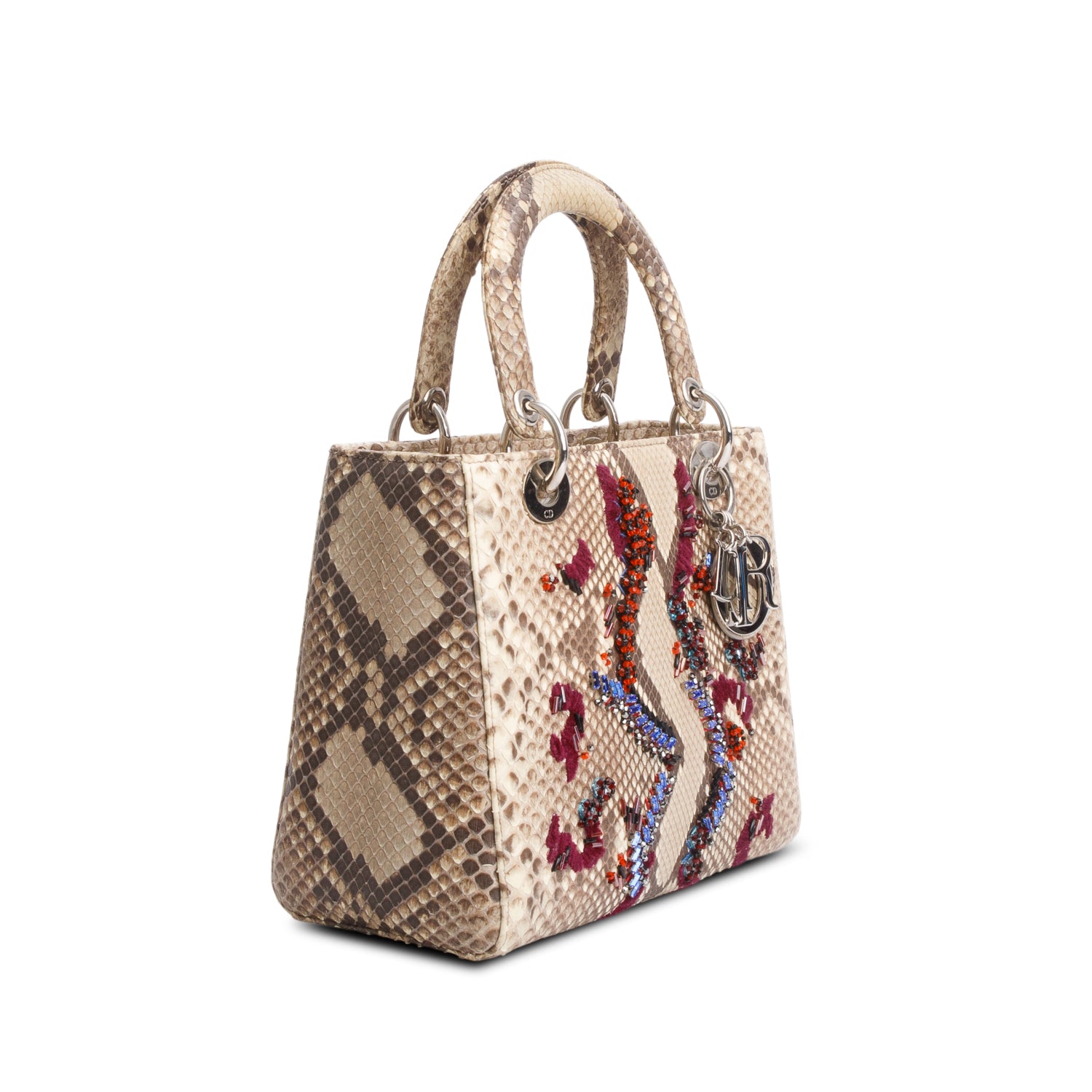 Christian Dior Python Medium Lady Dior w/ Authenticity Card & Strap