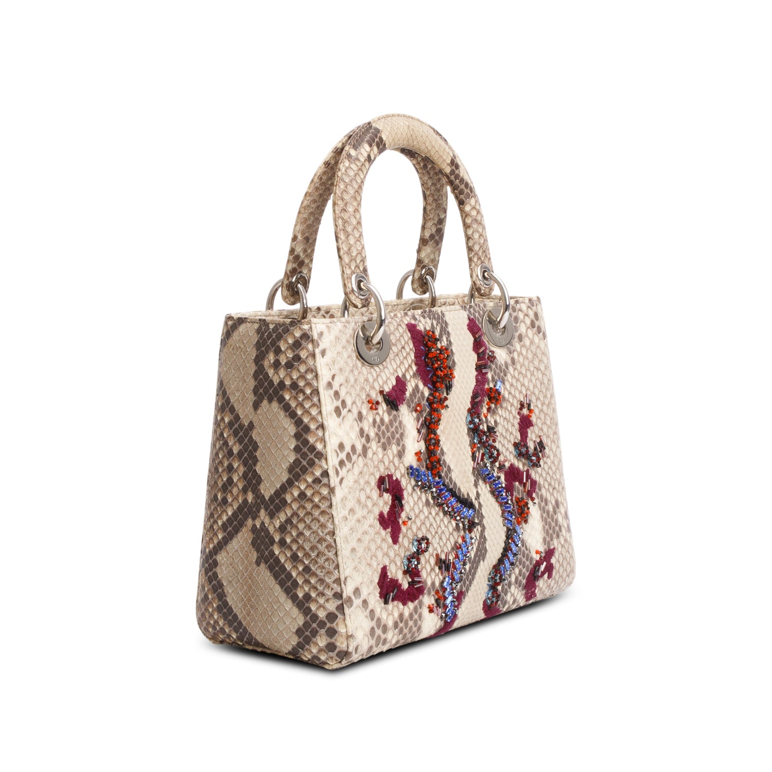 Christian Dior Python Medium Lady Dior w/ Authenticity Card & Strap