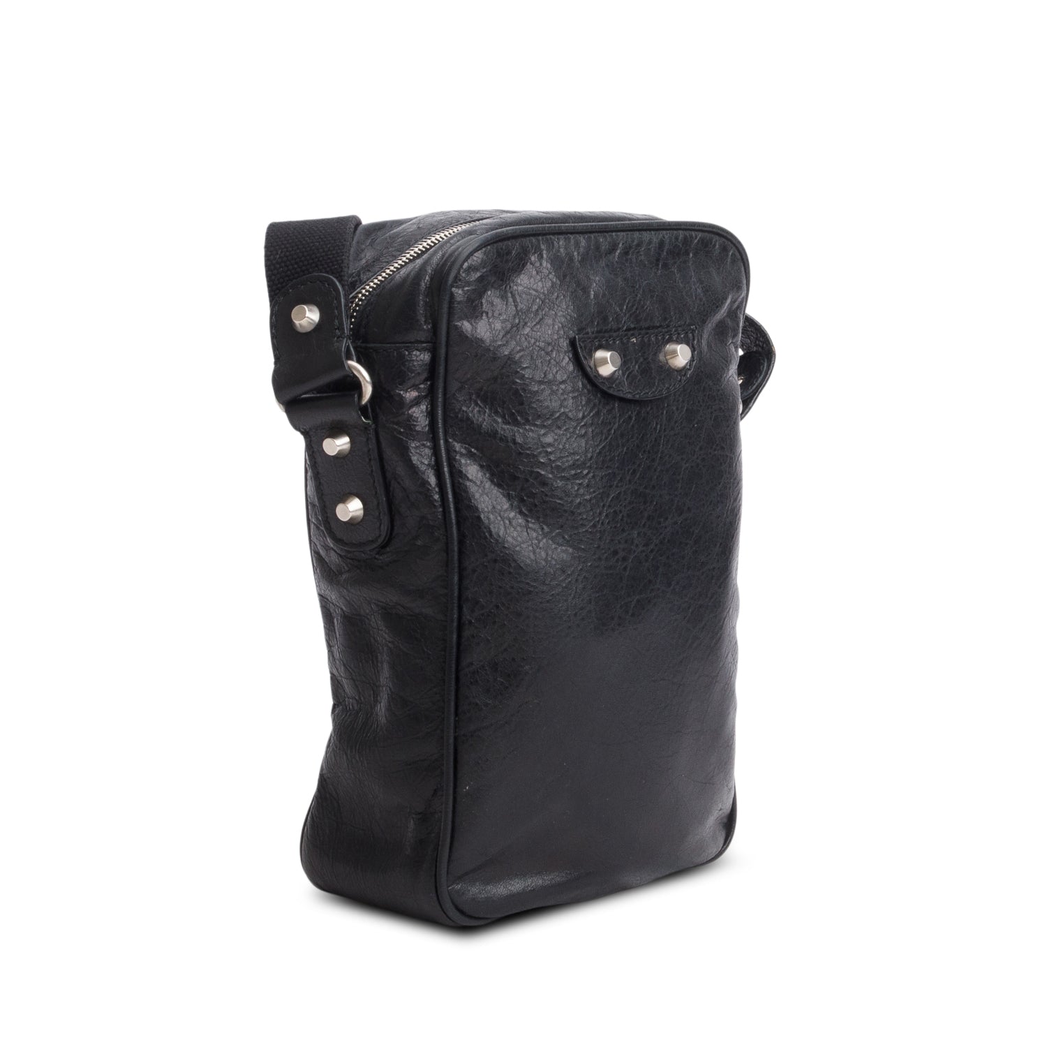 Balenciaga Lambskin Motocross Classic Reporter Bag