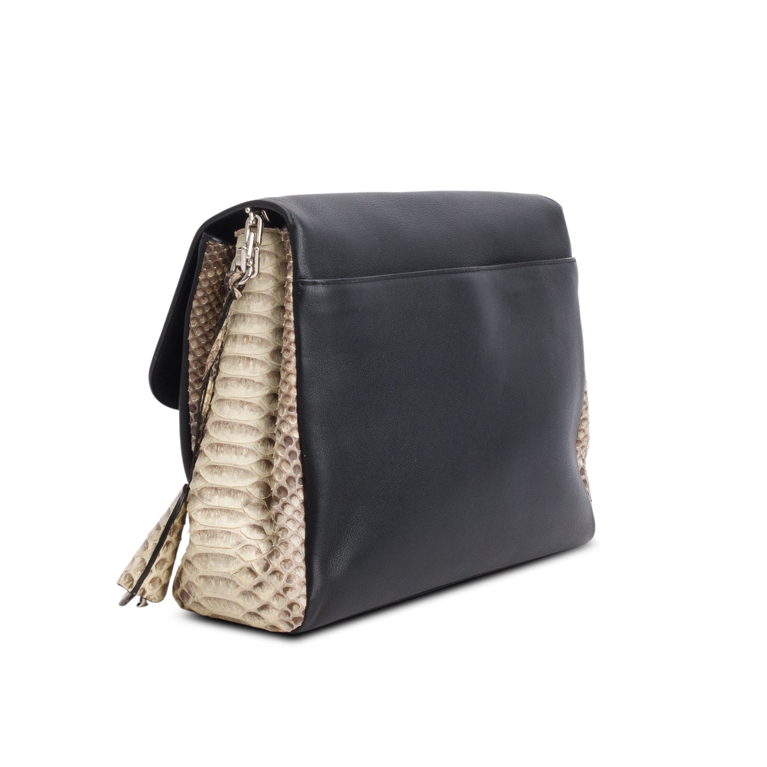 Christian Dior Black Calfskin & Python Large Diorling