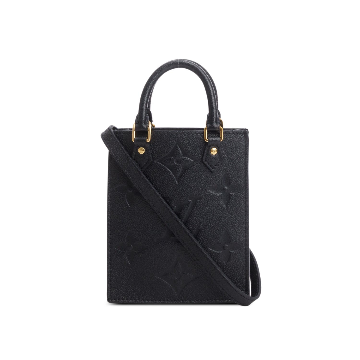 Louis Vuitton Black Empreinte Monogram Giant Petit Sac Plat w/ Strap