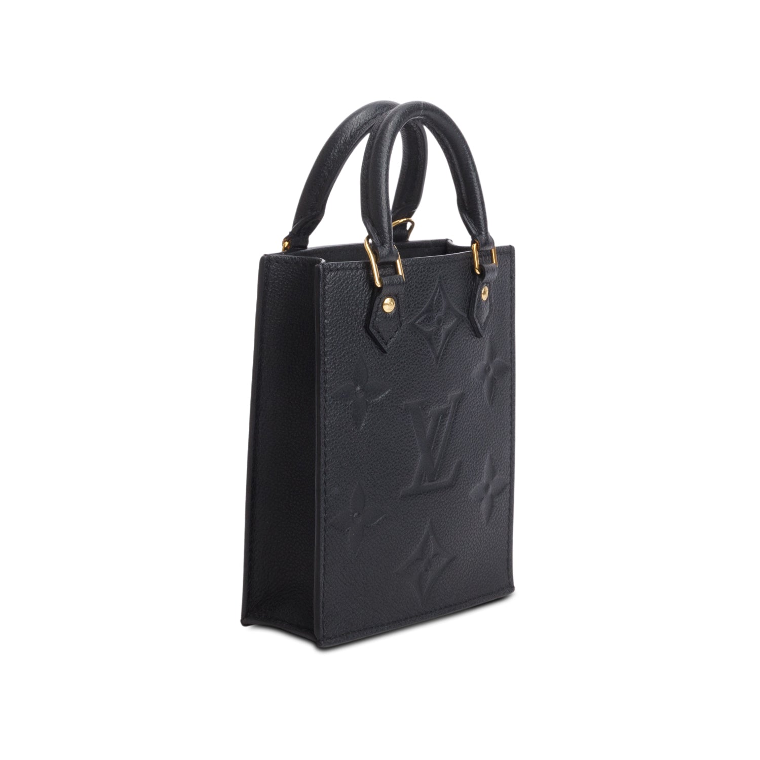 Louis Vuitton Black Empreinte Monogram Giant Petit Sac Plat w/ Strap