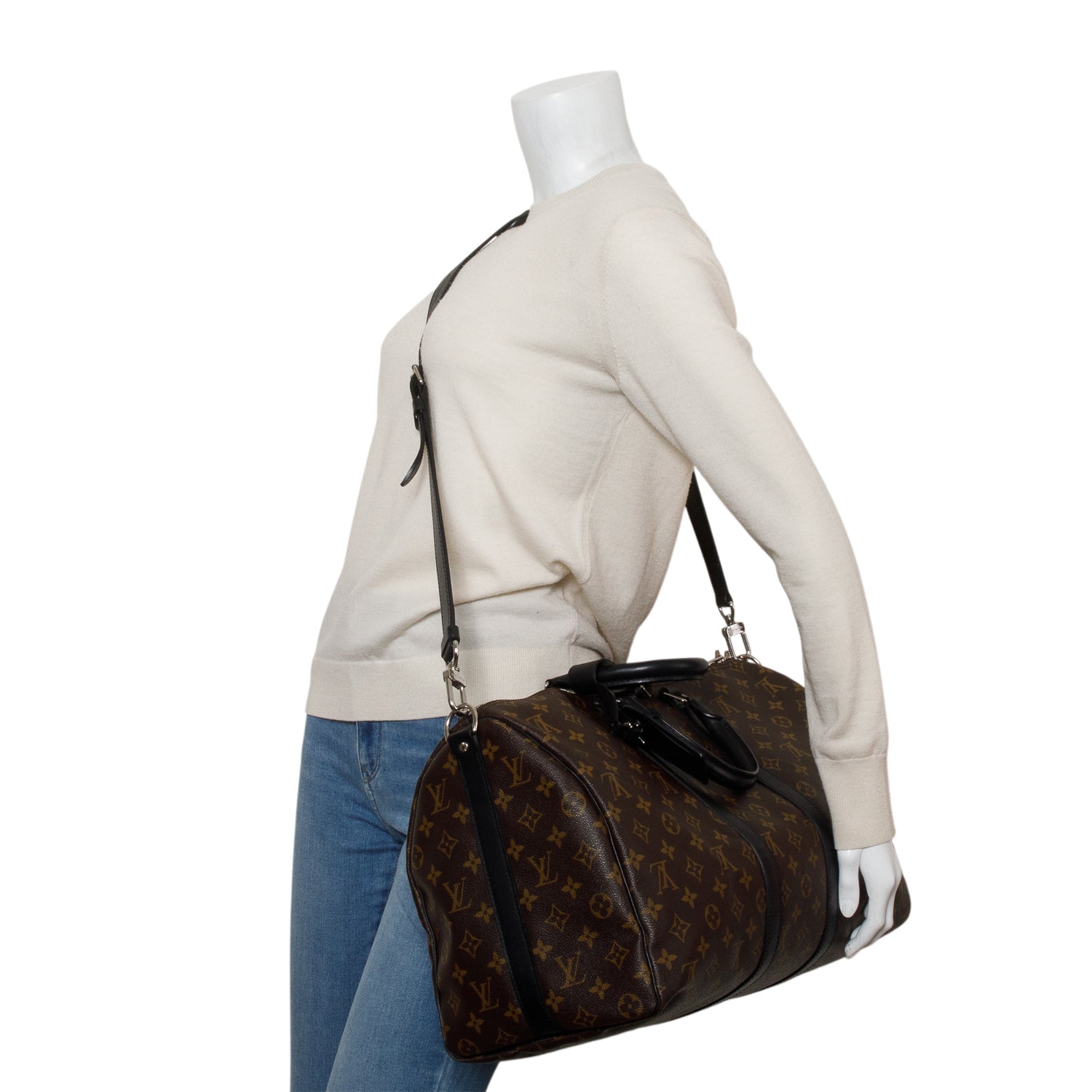 Louis Vuitton Monogram Macassar Keepall Bandouliere 45 w/ Box