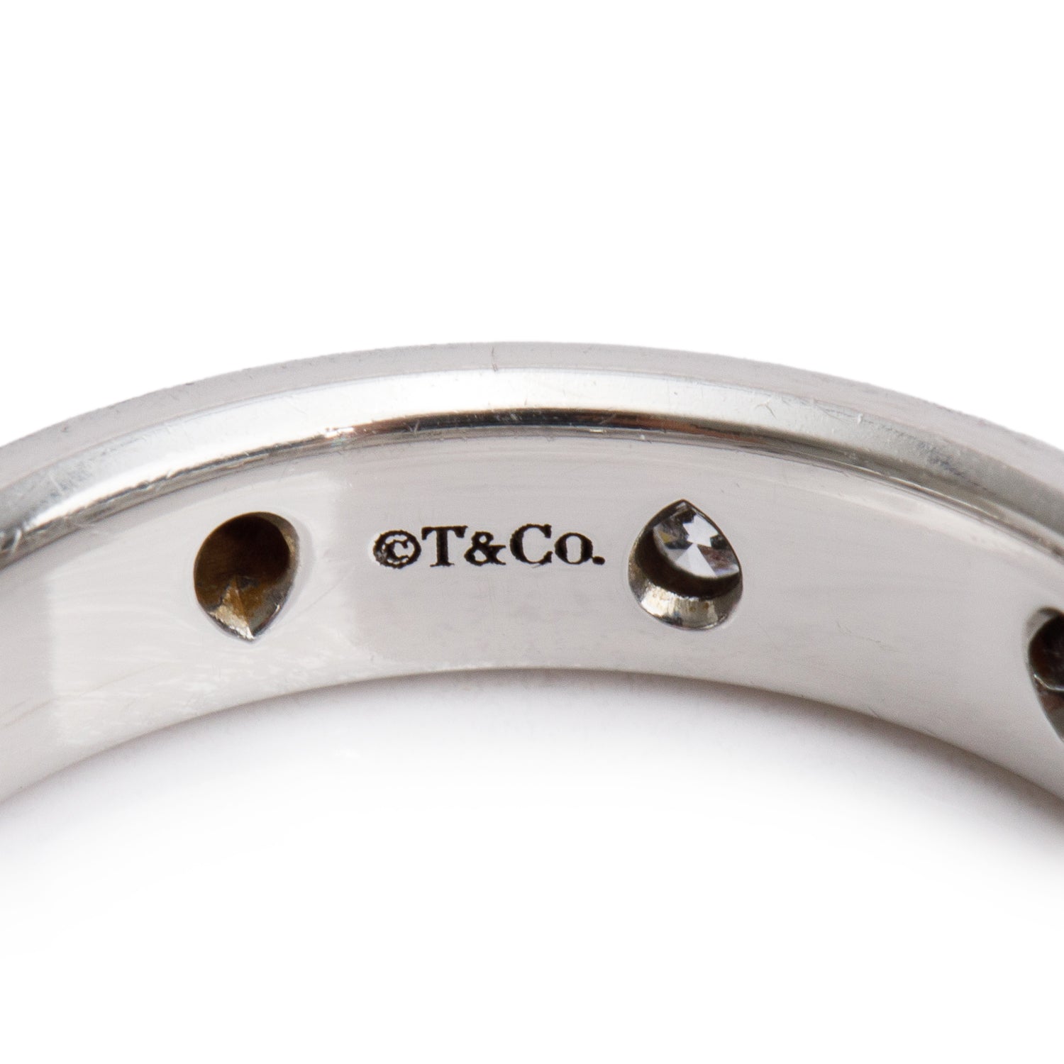 Tiffany & Co. Platinum Diamond Etoile 4 MM Band Ring, Size 5.25