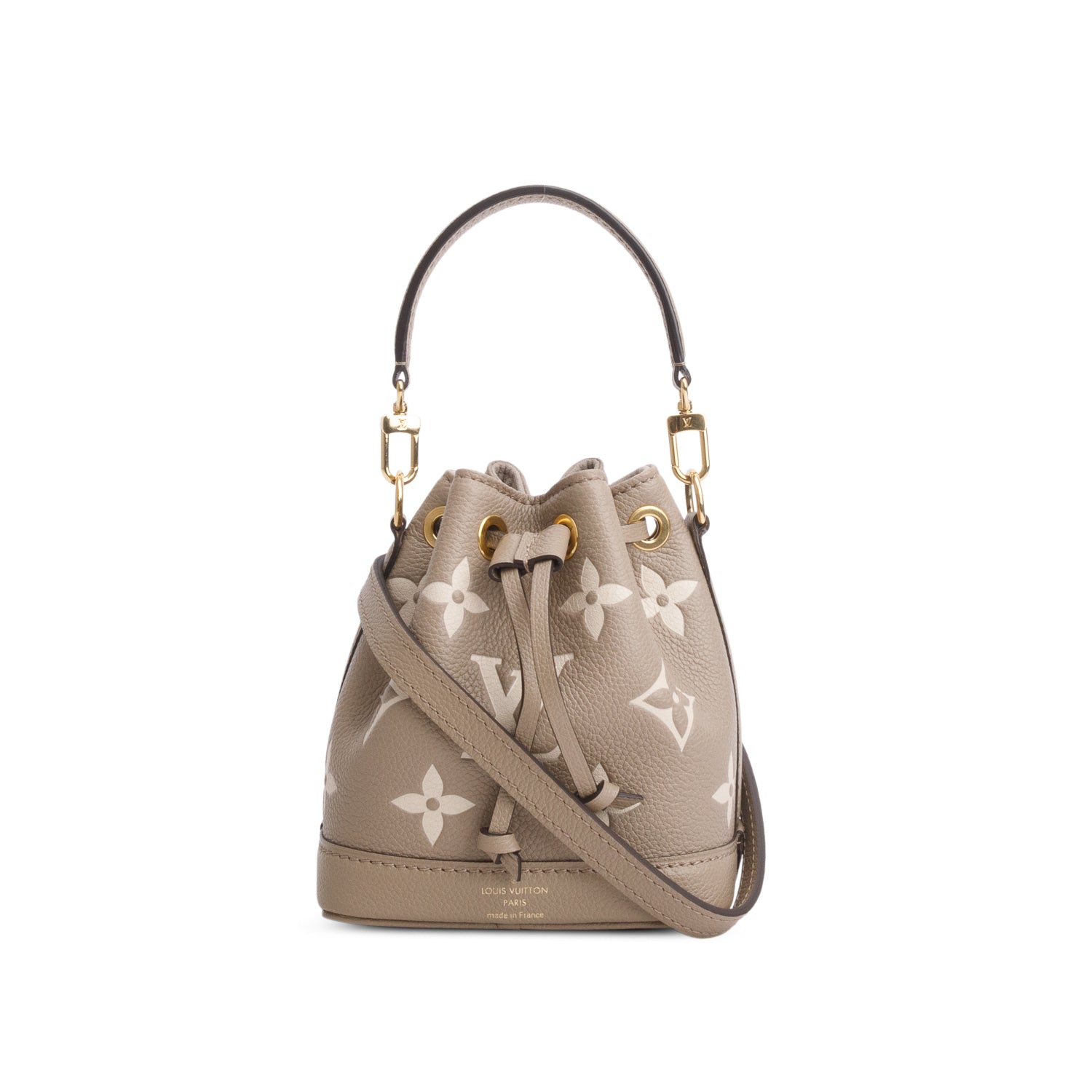 Louis Vuitton 2024 Tourterelle Empreinte Monogram Giant Nano Noe w/ Receipt & Strap