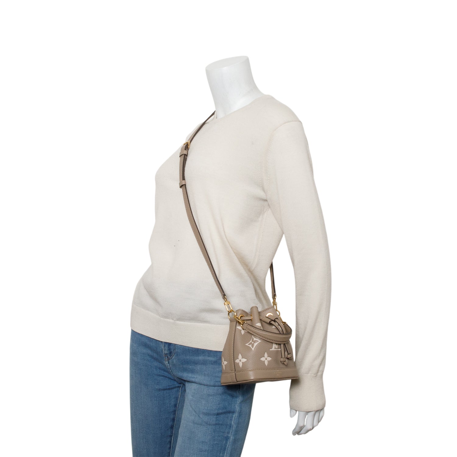 Louis Vuitton 2024 Tourterelle Empreinte Monogram Giant Nano Noe w/ Receipt & Strap