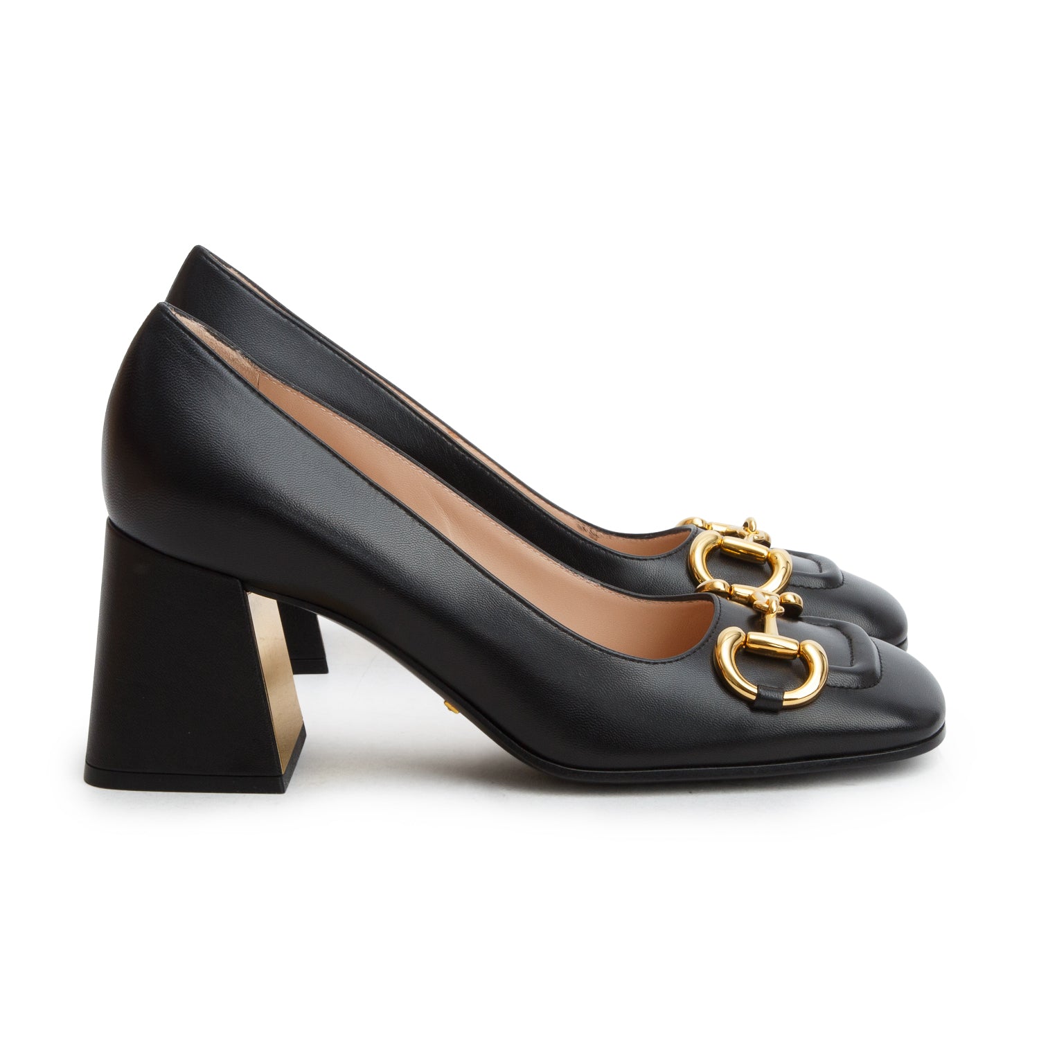 Gucci Black Malaga Kid Horsebit 75mm Pumps, Women's Size 38.5 w/ Box