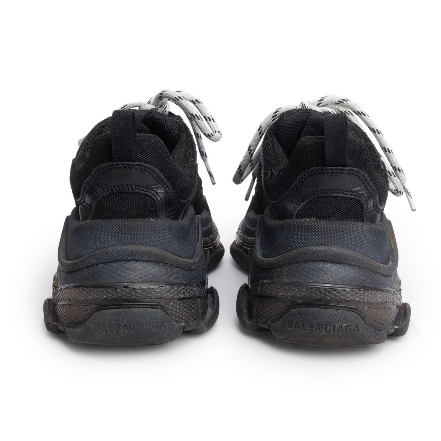 Balenciaga Black Fabric Mesh Triple S Chunky Sneakers, Women's Size 36 w/ Box