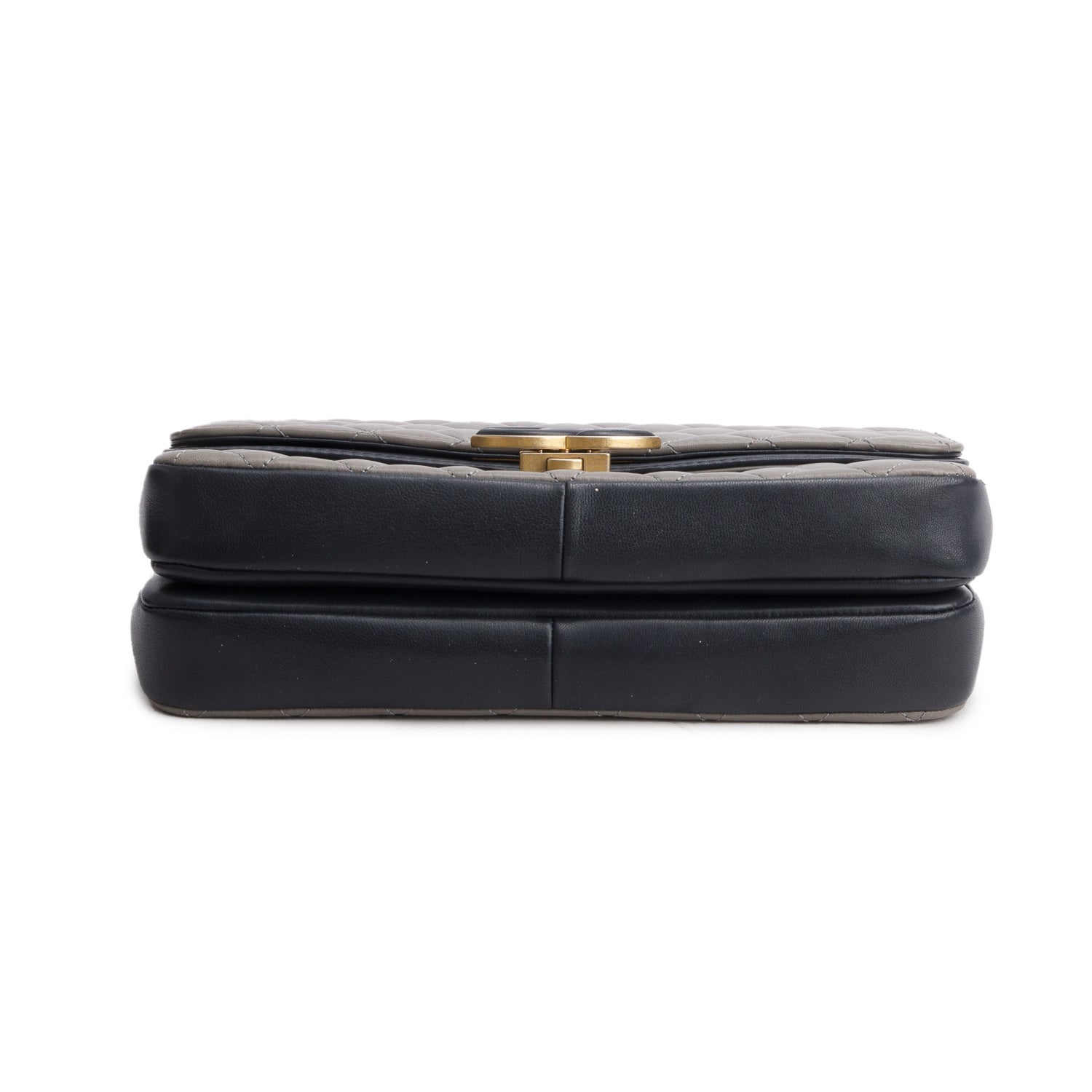 Chanel Grey Black Lambskin Quilted Medium CC Chic Flap