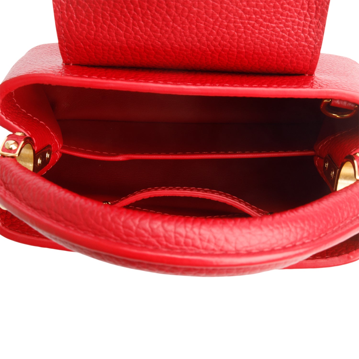 Louis Vuitton 2022 Red Taurillon Mini Capucines w/ Strap & Receipt