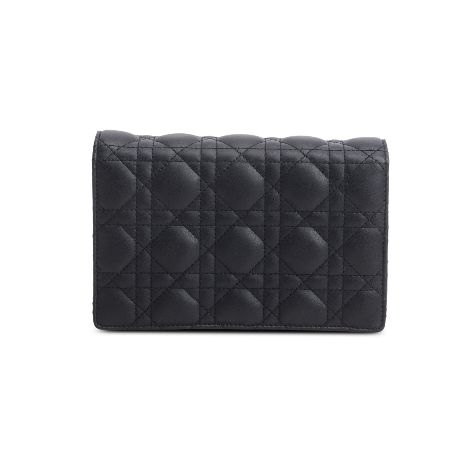 Christian Dior 2022 Black Lambskin Cannage My Dior Daily Chain Pouch w/ Box
