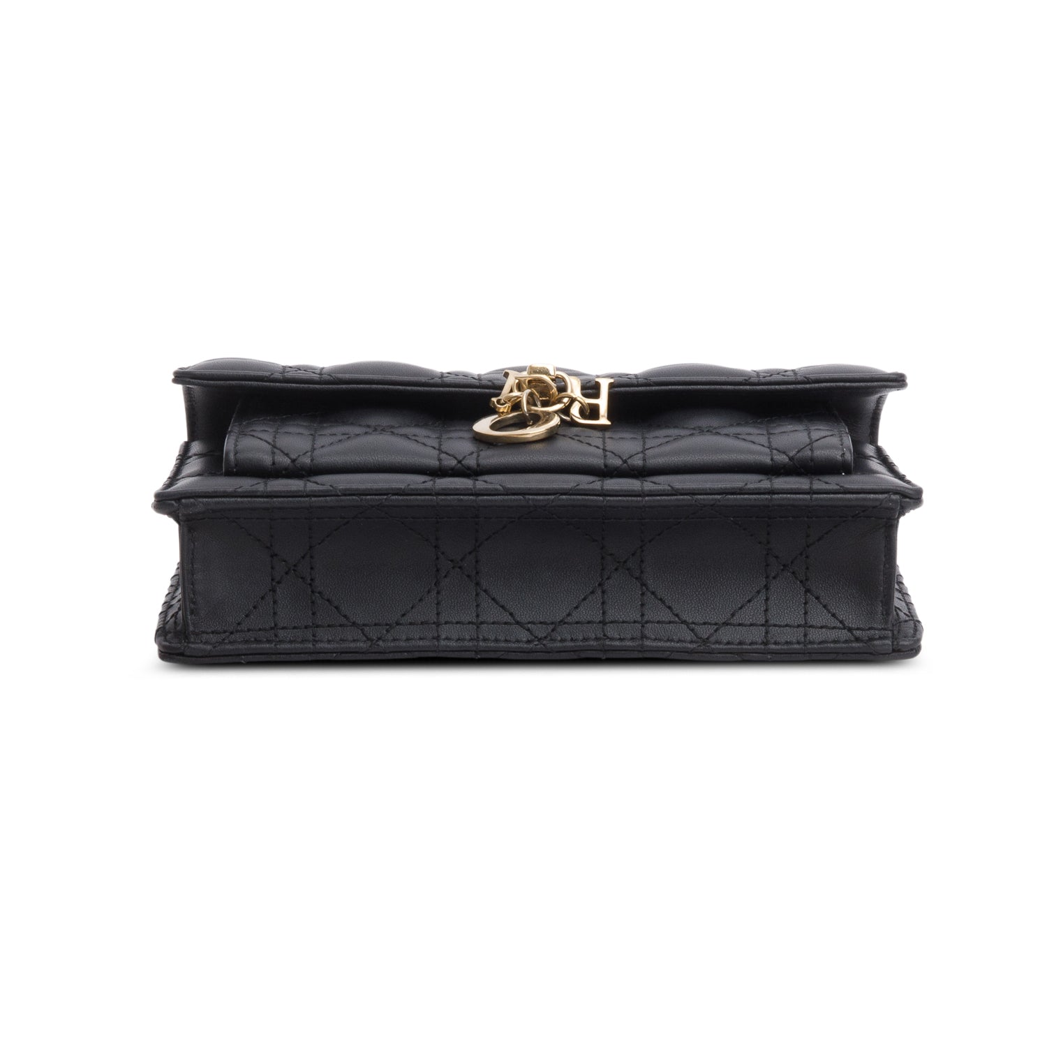 Christian Dior 2022 Black Lambskin Cannage My Dior Daily Chain Pouch w/ Box