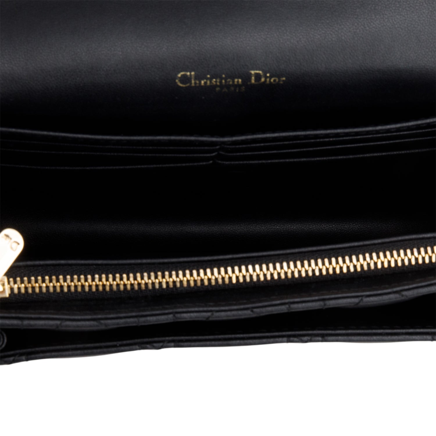 Christian Dior 2022 Black Lambskin Cannage My Dior Daily Chain Pouch w/ Box
