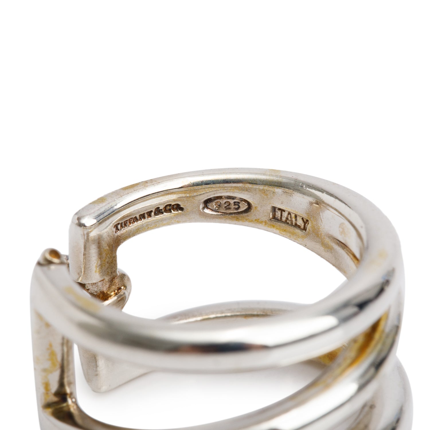 Tiffany & Co. Sterling Silver Zig Zag Hoop Earrings
