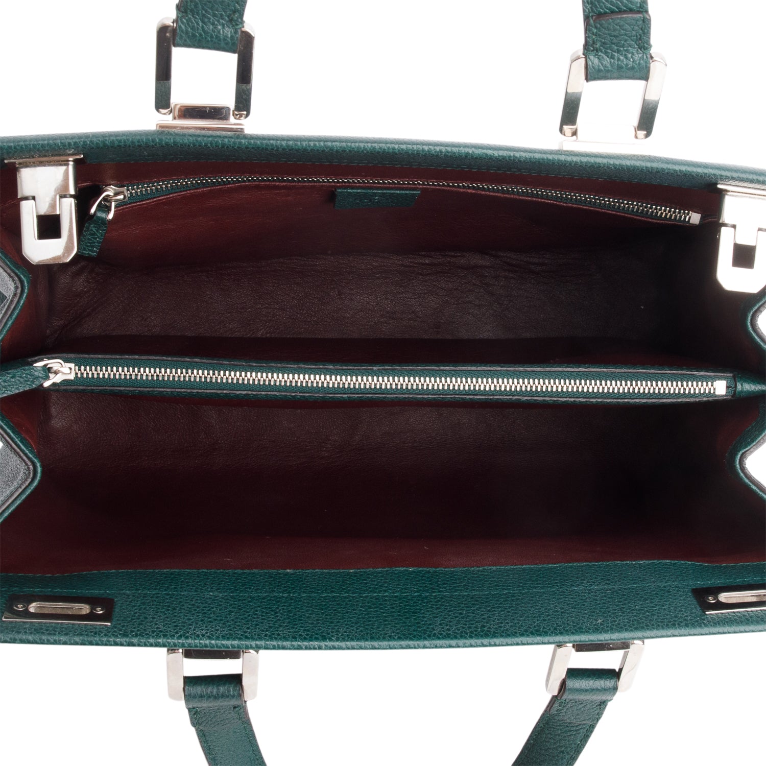 Gucci Green Grainy Calfskin Medium Zumi Top Handle w/ Strap