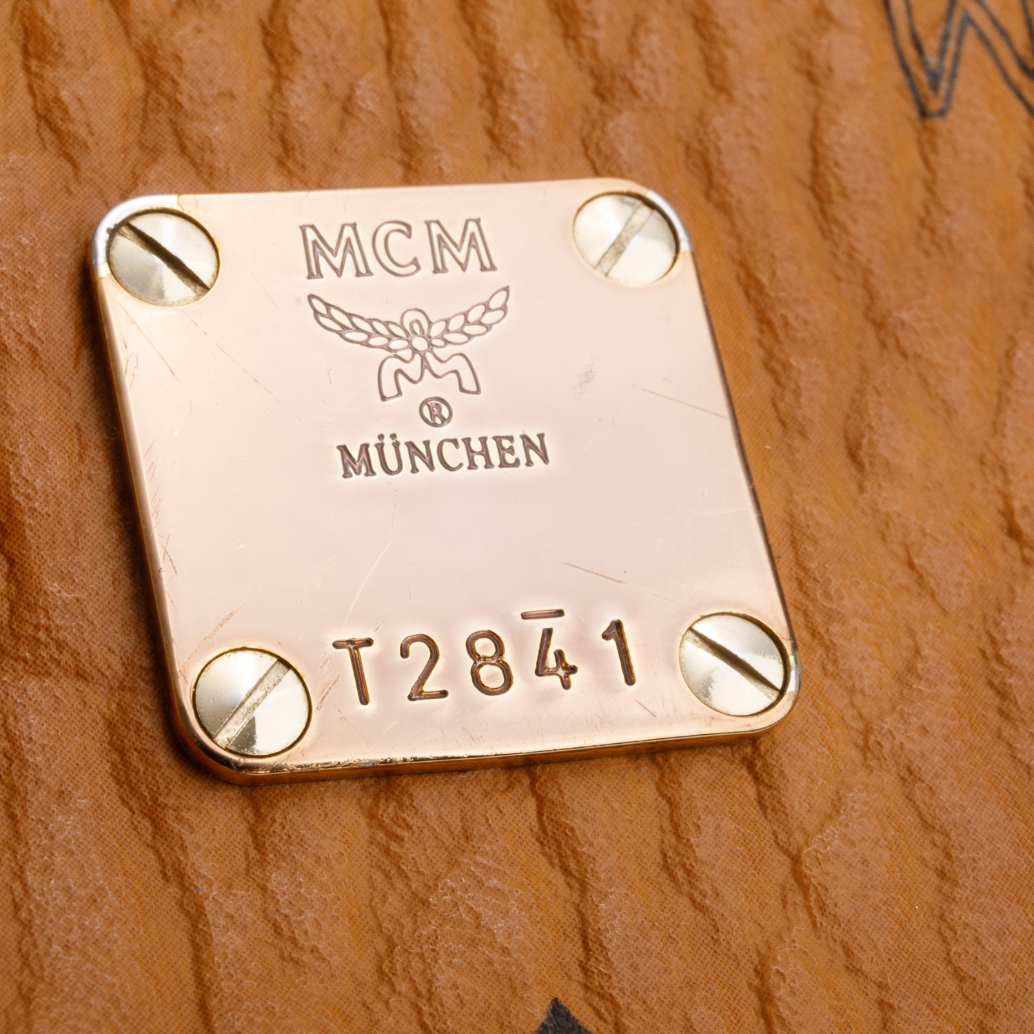 MCM Brown Visetos Small Stud Shoulder Bag