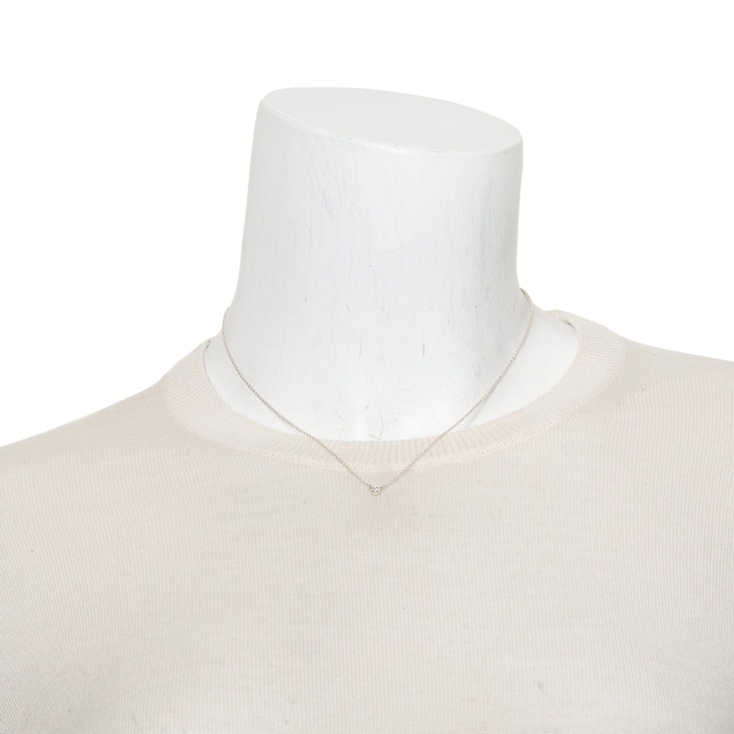 Tiffany & Co. Elsa Peretti Sterling Silver 0.03 ct. Diamonds by the Yard Pendant Necklace