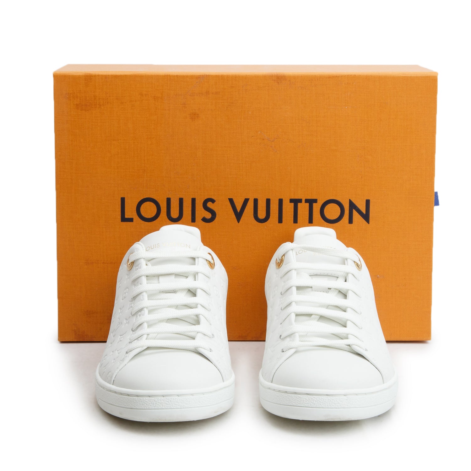 Louis Vuitton 2025 White Monogram Calfskin Frontrow Sneakers, Women's Size 38 w/ Box & Receipt