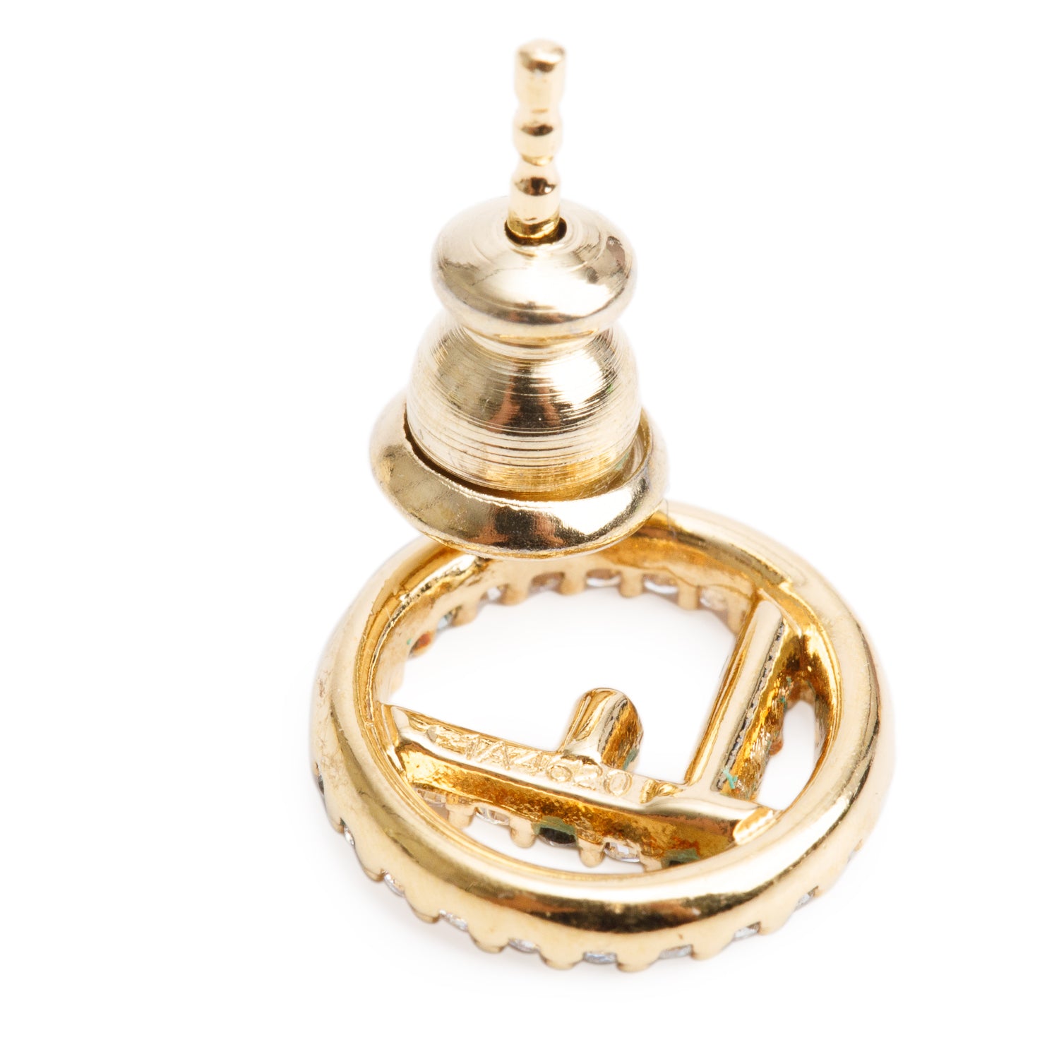 Fendi Gold-Tone Metal Crystal F is Fendi Earrings w/ Box